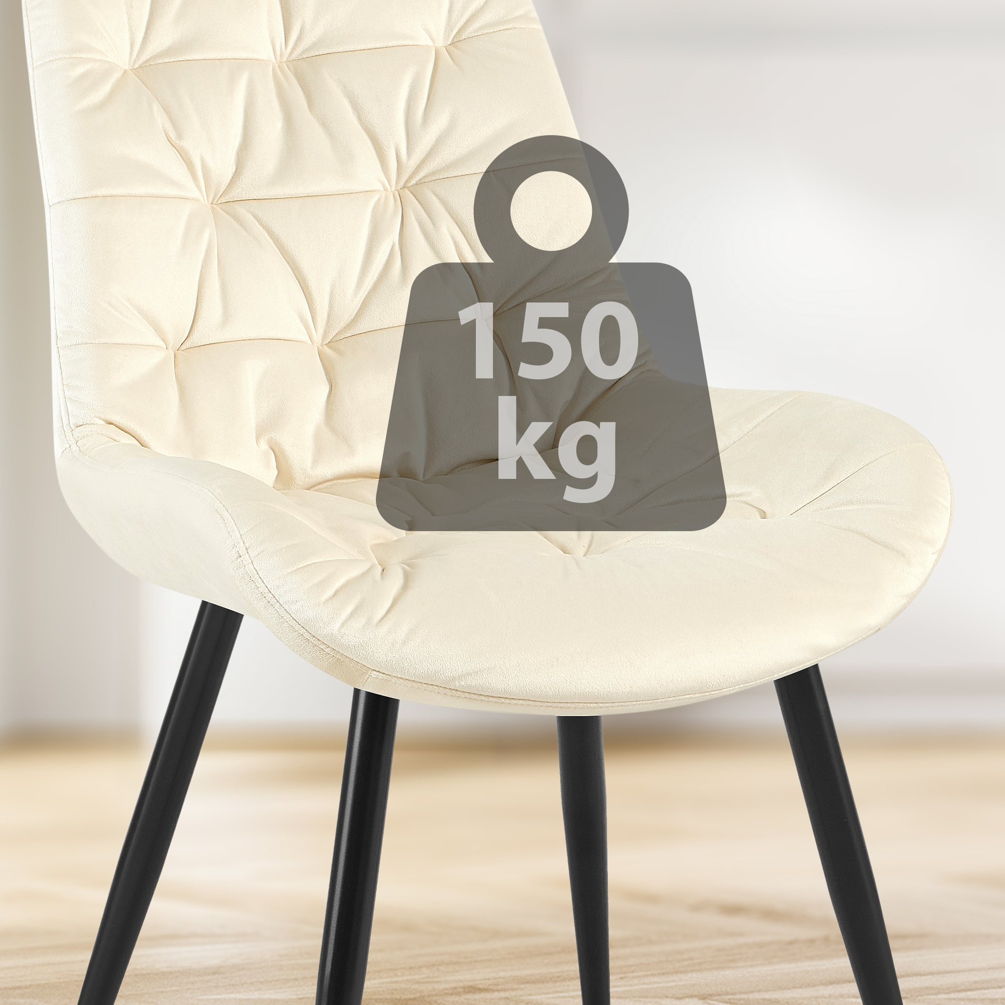 Chaise de salle à manger Rossford velours