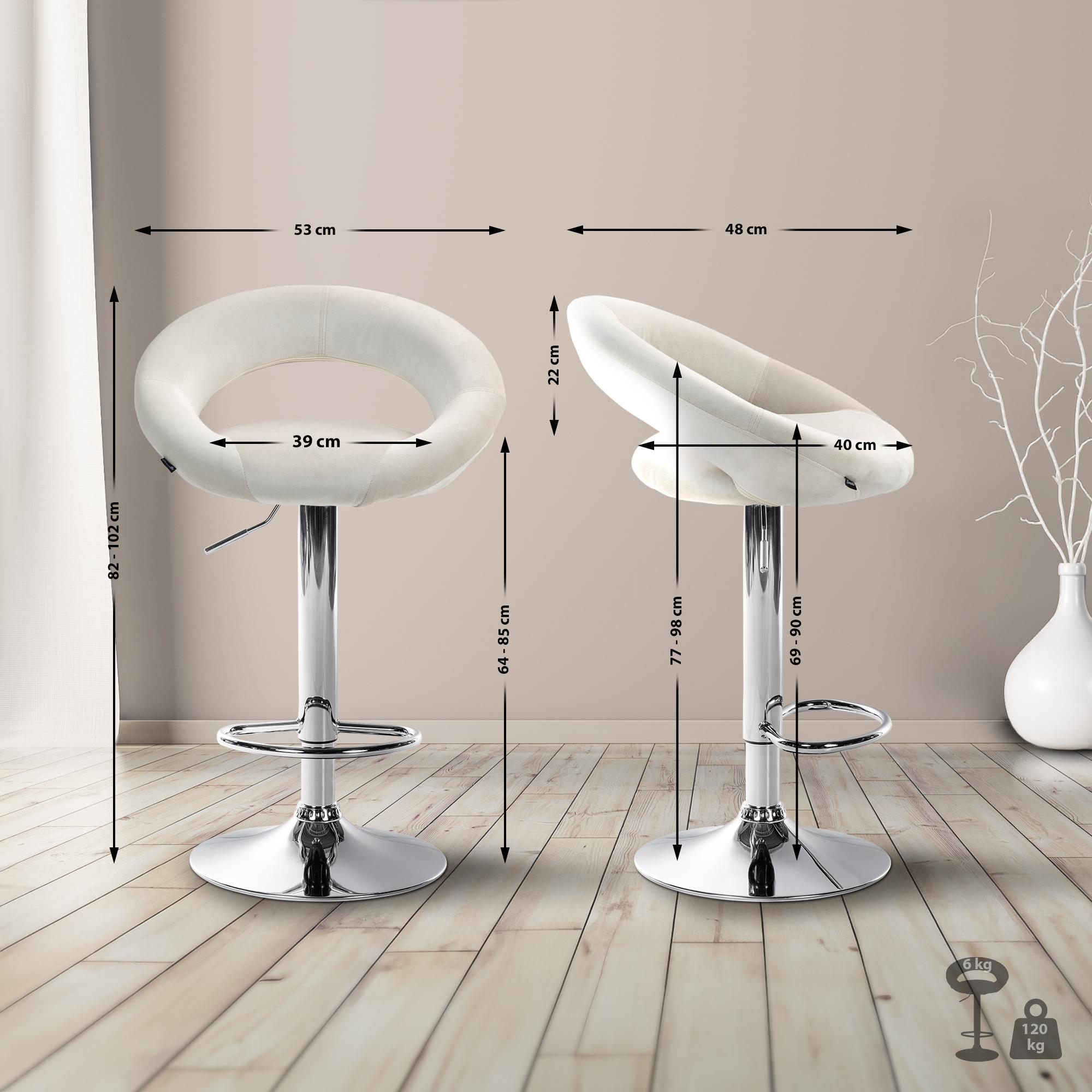 Tabouret de bar Olinda velours