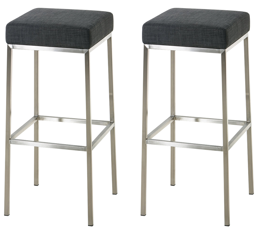 Lot de 2 tabourets de bar Montréal avec revêtement en tissu