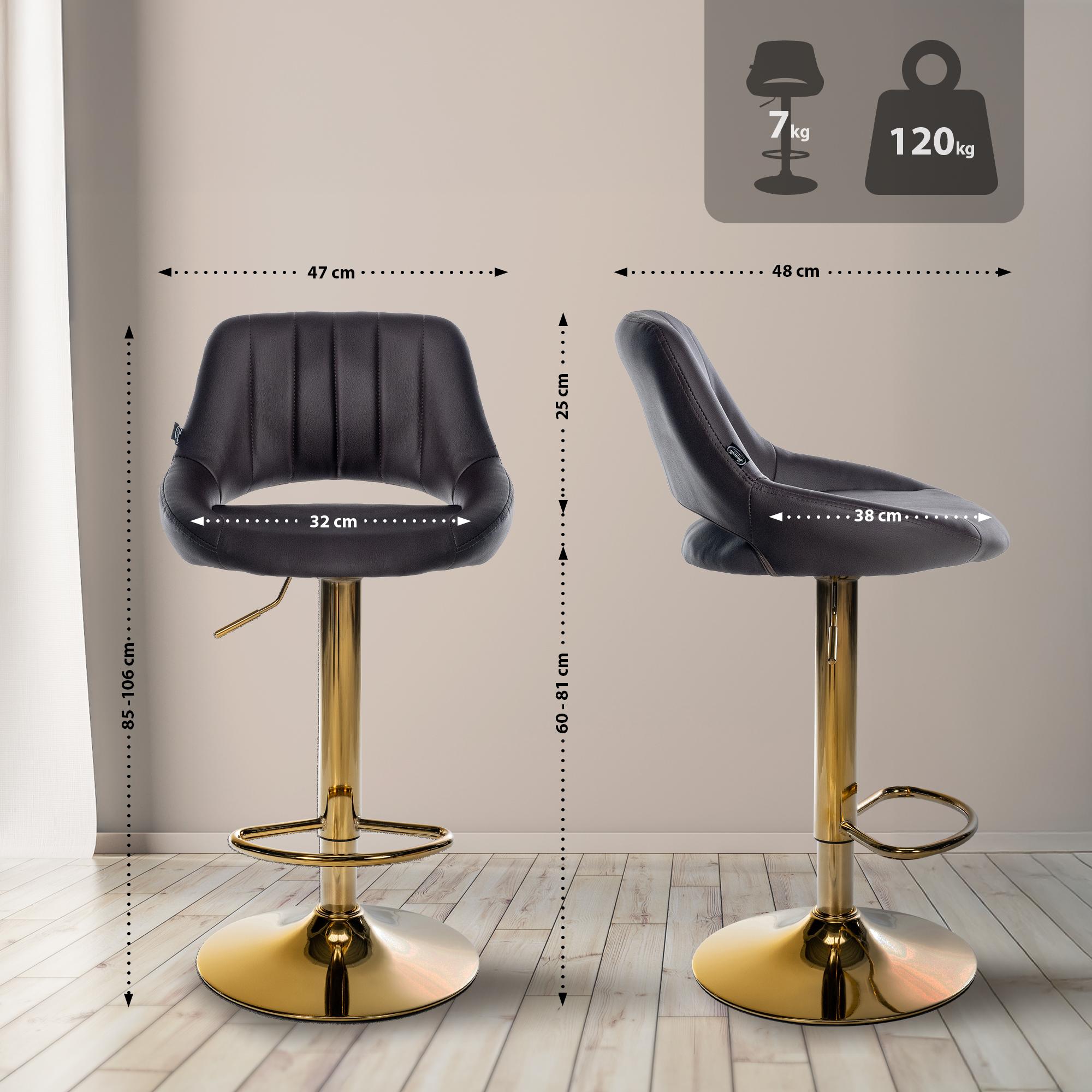 Lot de 2 tabourets de bar Milet en similicuir