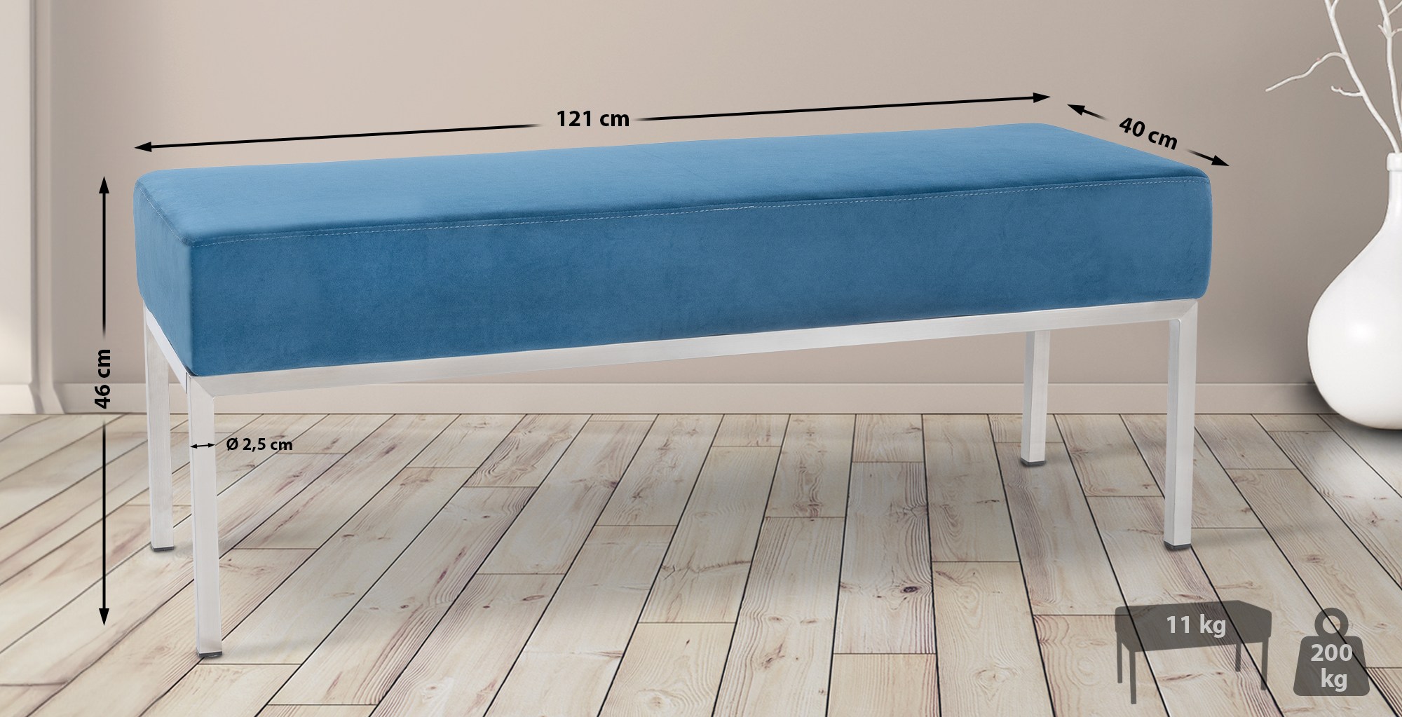 Banc Lamega Revêtement en velours
