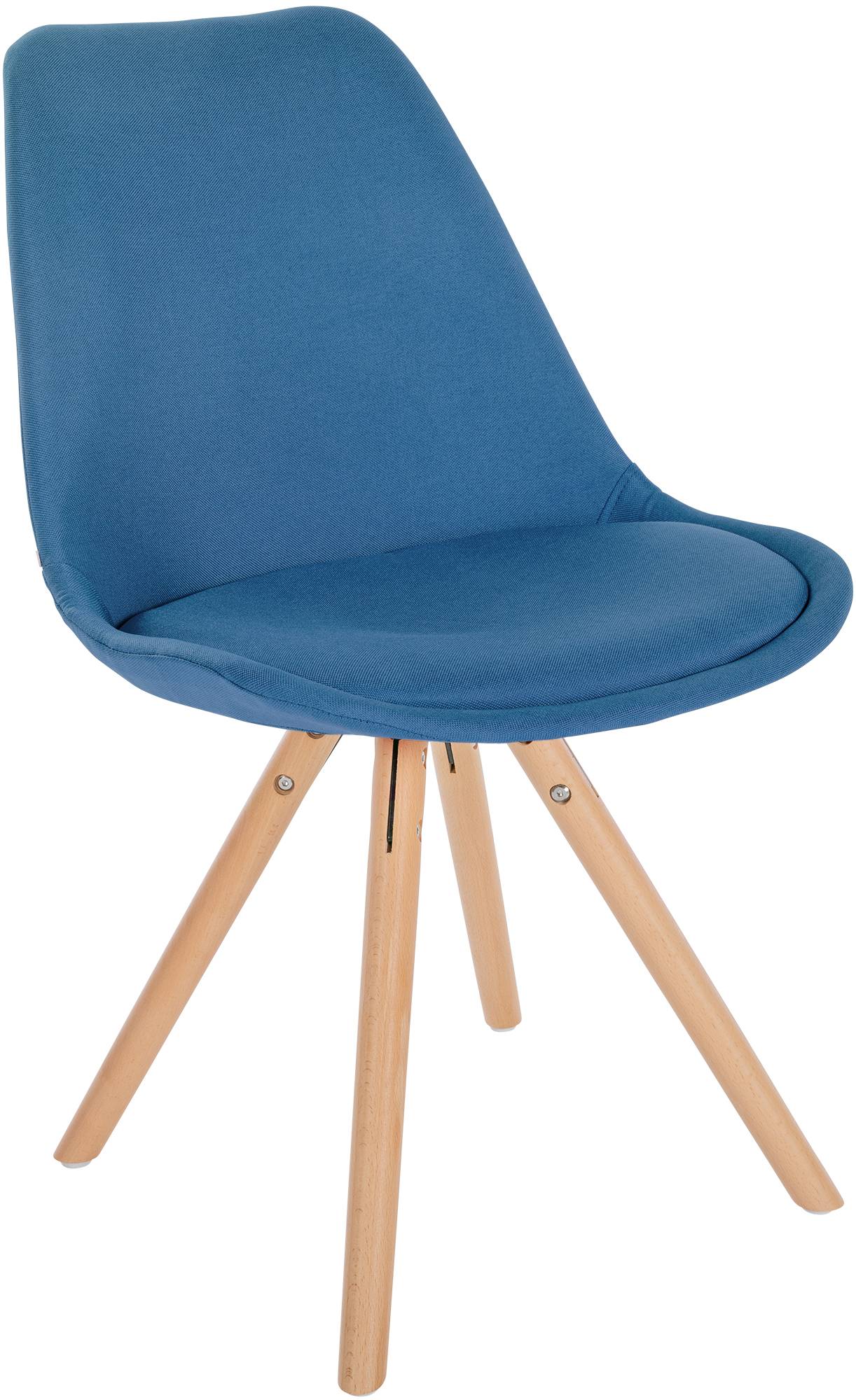 Lot de 4 chaises de salle à manger Sofia en tissu Pieds en bois