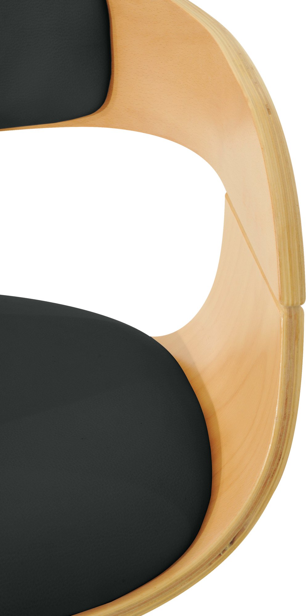 Tabouret de bar Kingston avec Coque en bois Assise en similicuir