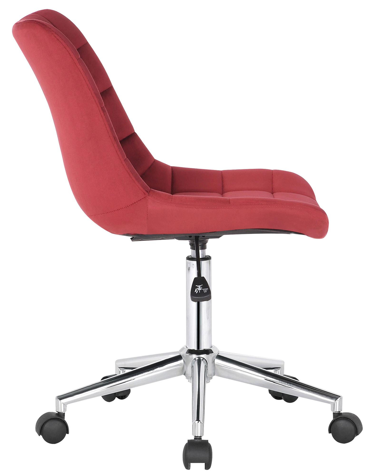 Chaise de bureau pivotant Medford en Velours avec Hauteur ajustable et Roulettes