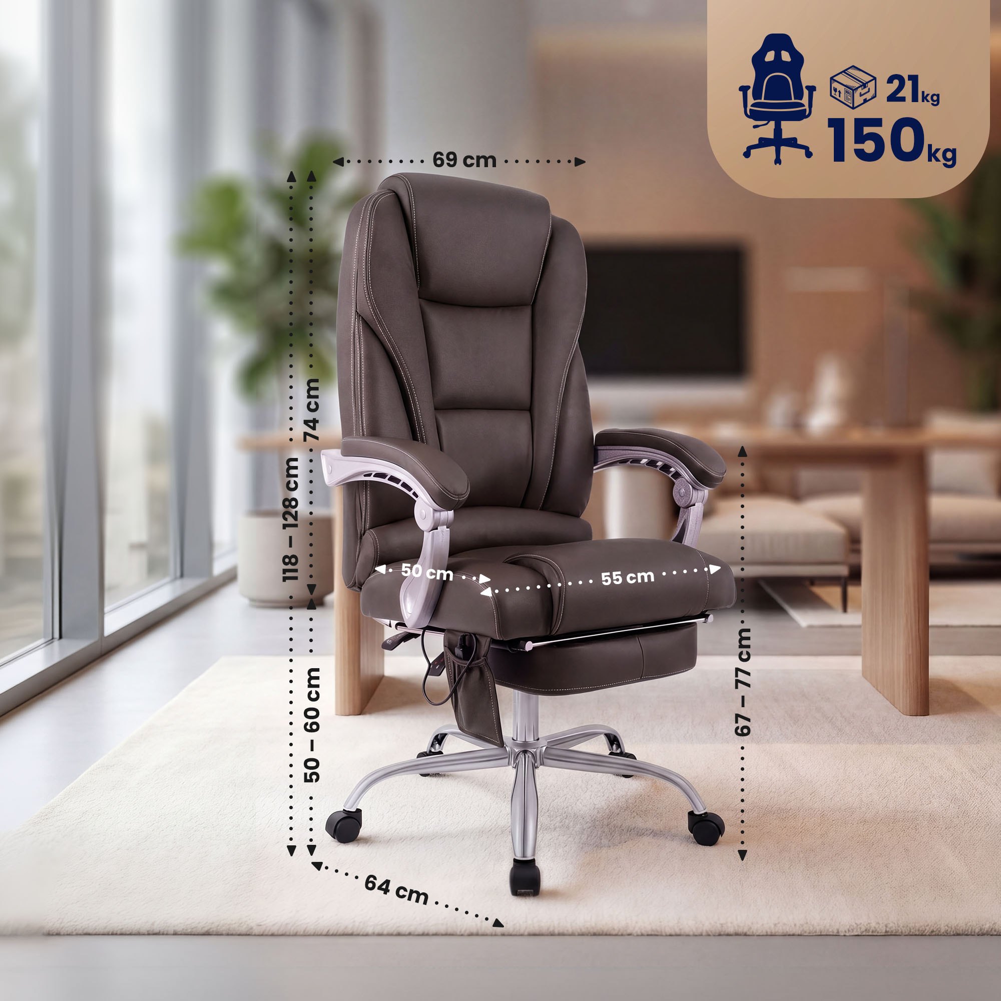 Chaise de bureau Pacific avec fonction massage