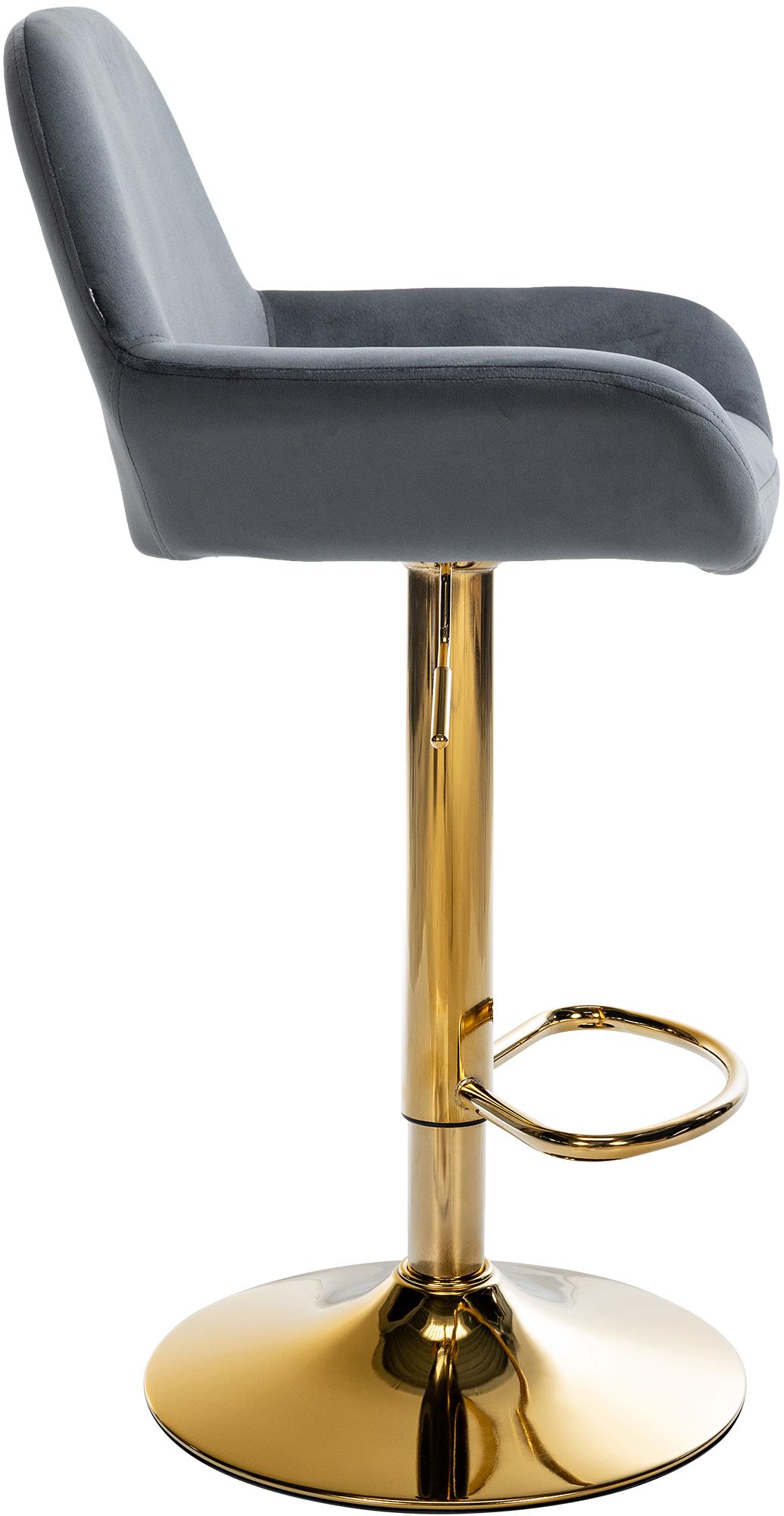Lot de 2 tabourets de bar Braga or velours
