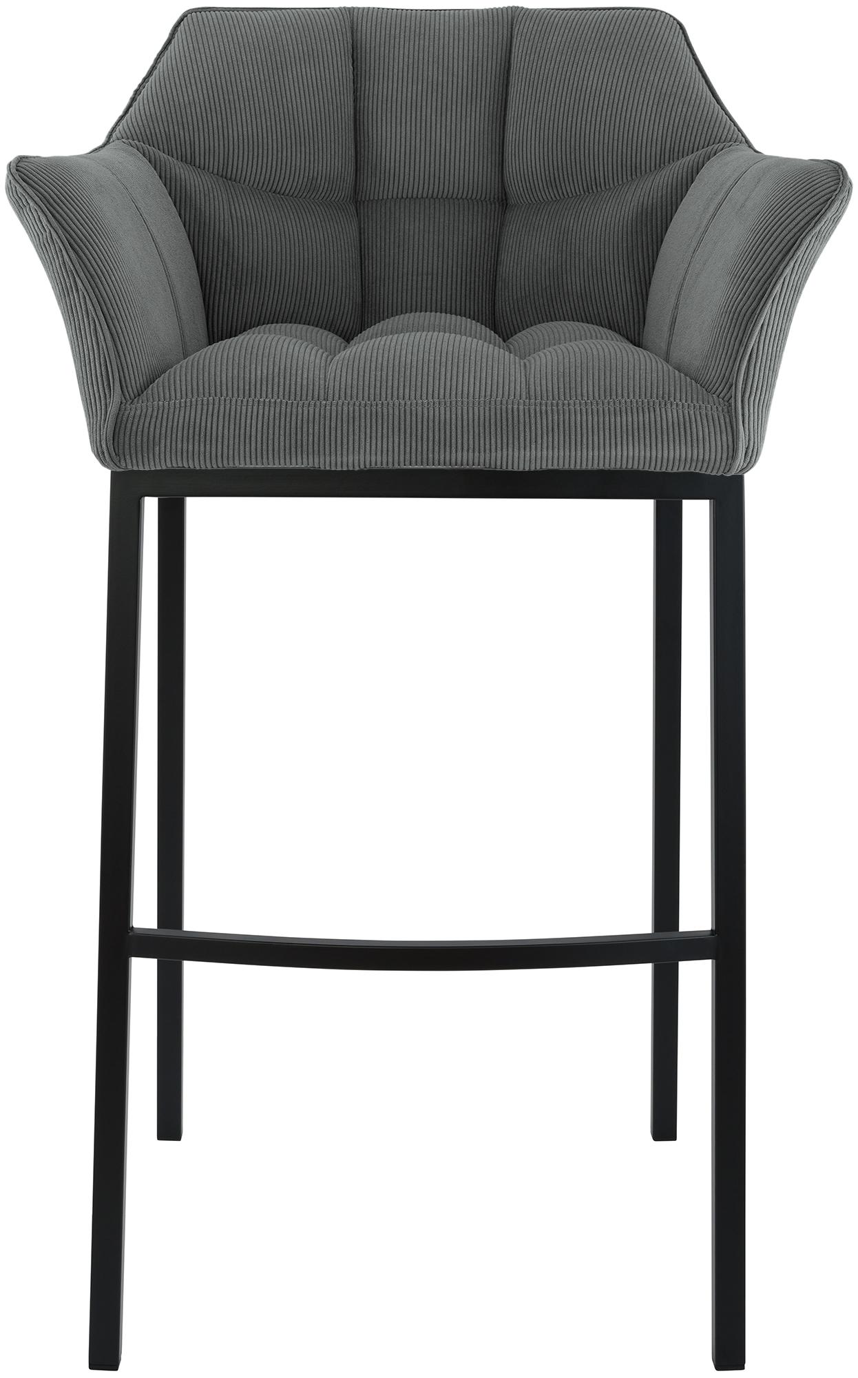 Tabouret de Bar Damaso en Velours Côtelé avec Piétement à Quatre Pieds
