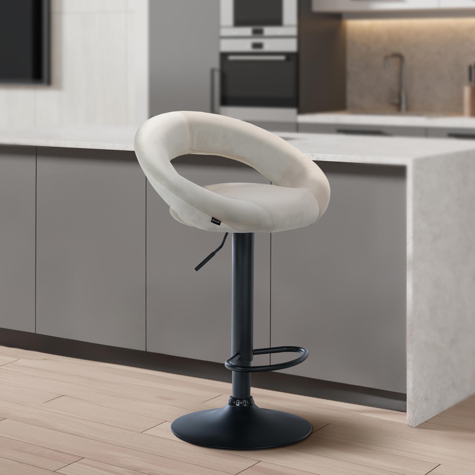 Tabouret de bar Olinda velours