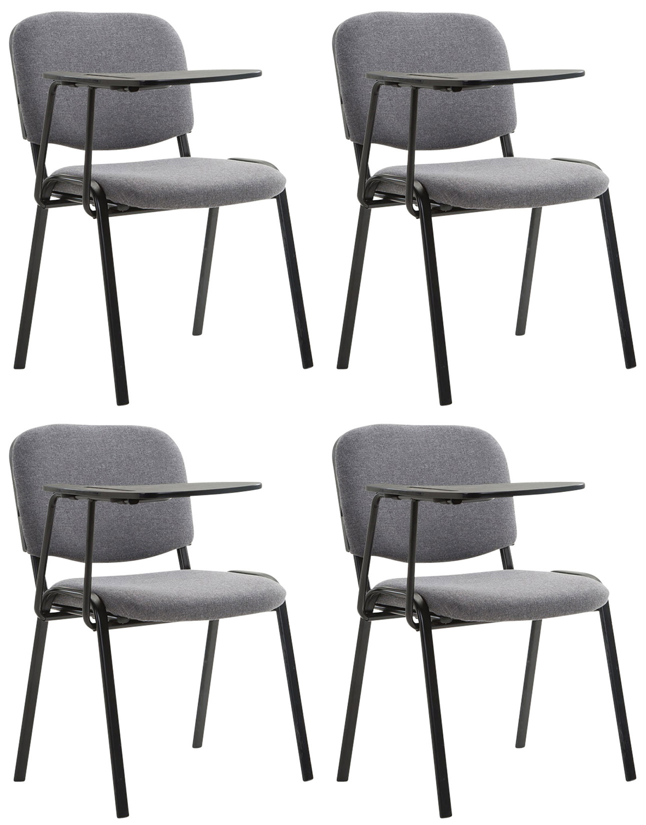 Lot de 4 Chaises Ken en tissu avec tablette rabattable