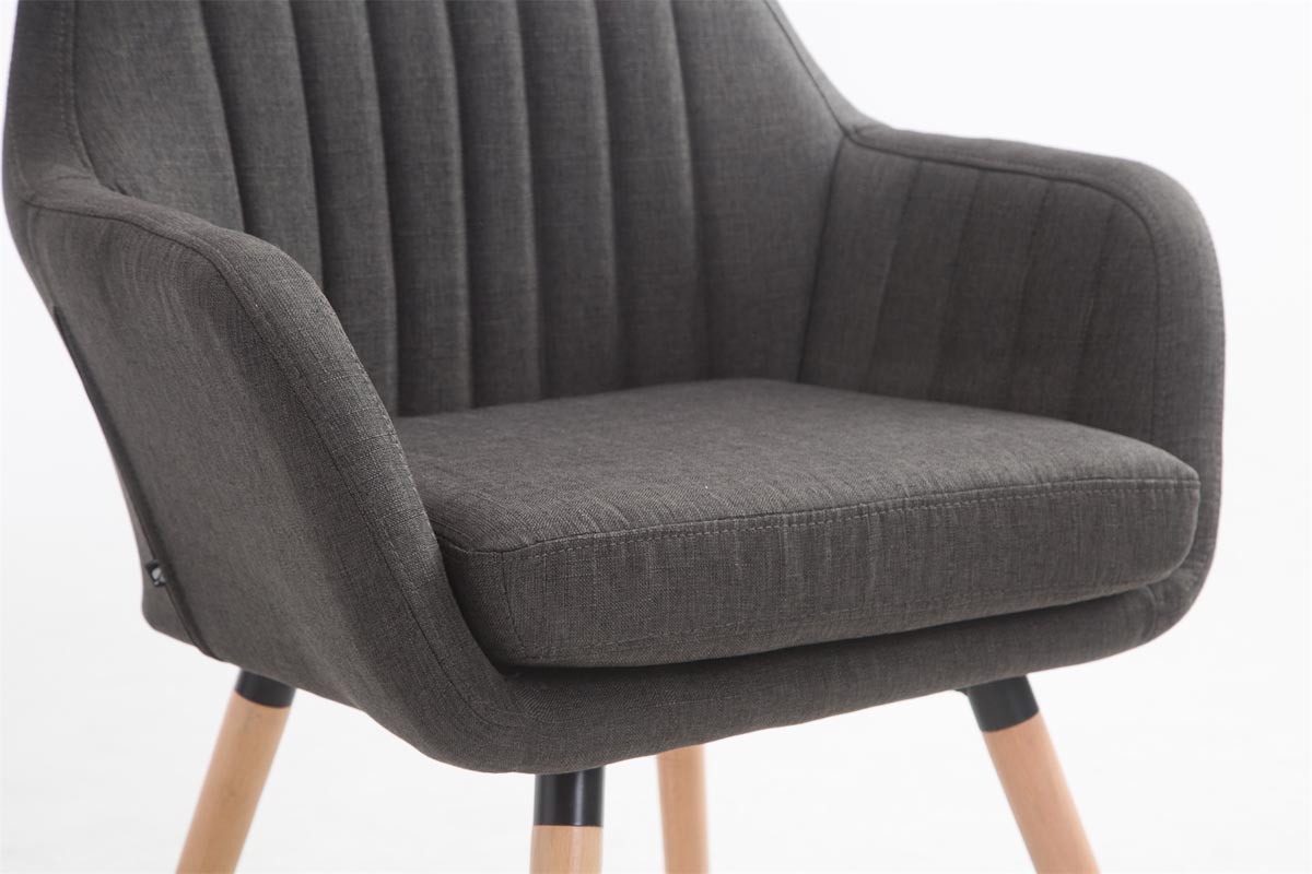 Chaise De Salle à Manger Florian En Tissu Avec Piètement En Bois