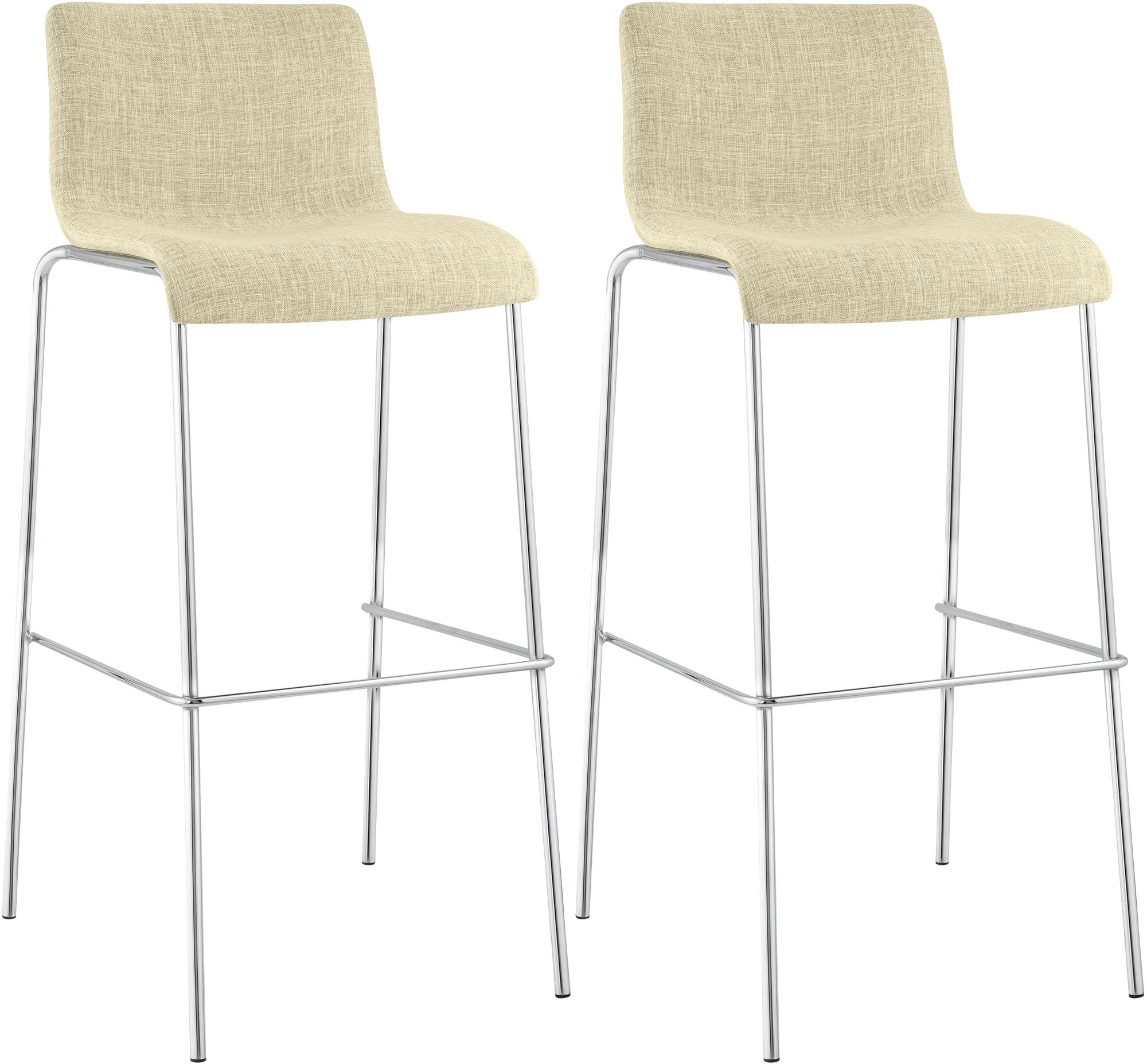 Lot de 2 tabourets de bar Hover en tissu, pieds metalliques