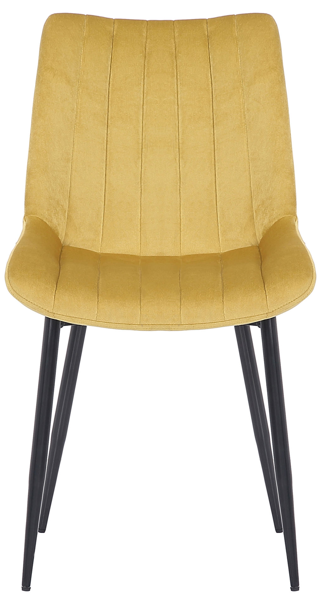 Lot de 2 Chaises de salle à manger Rahden en Velours avec Piètement en métal noir