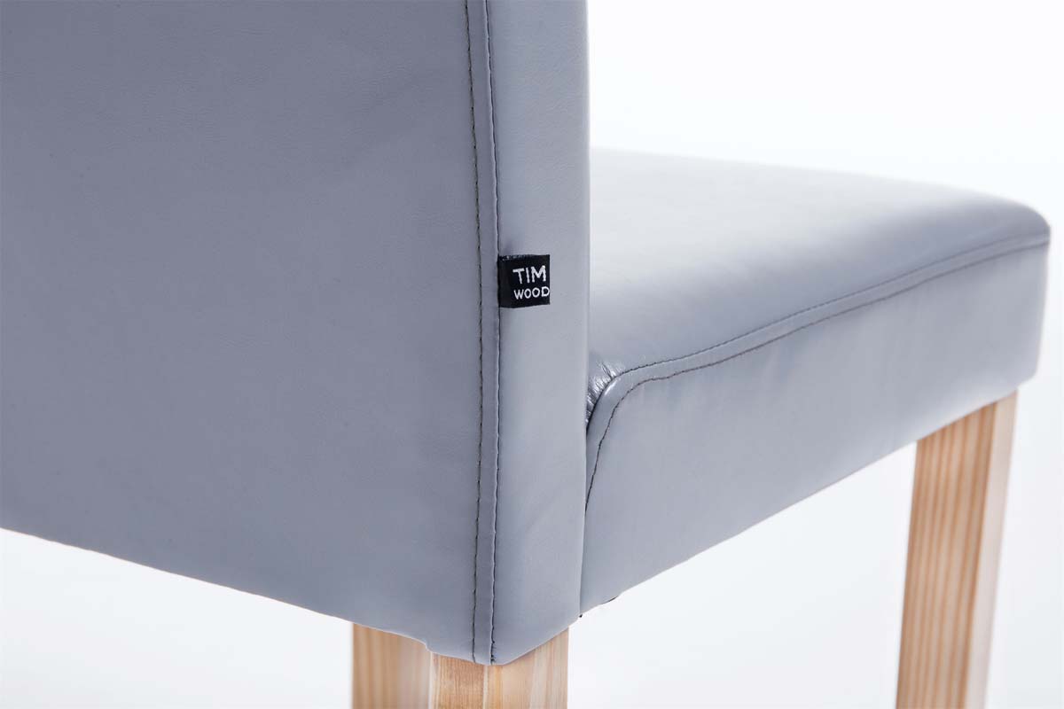 Chaise de salle à manger Ina similicuir avec pieds en Bois