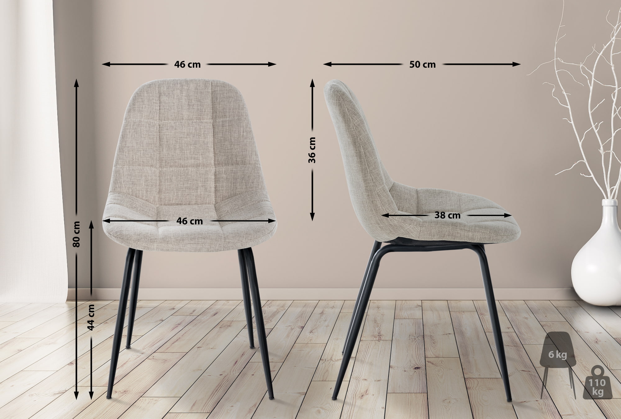 Lot de 2 chaises Tom