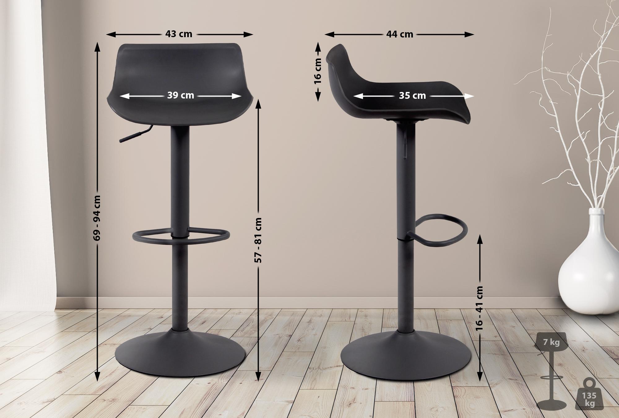 Lot de 2 tabourets de bar Aveiro