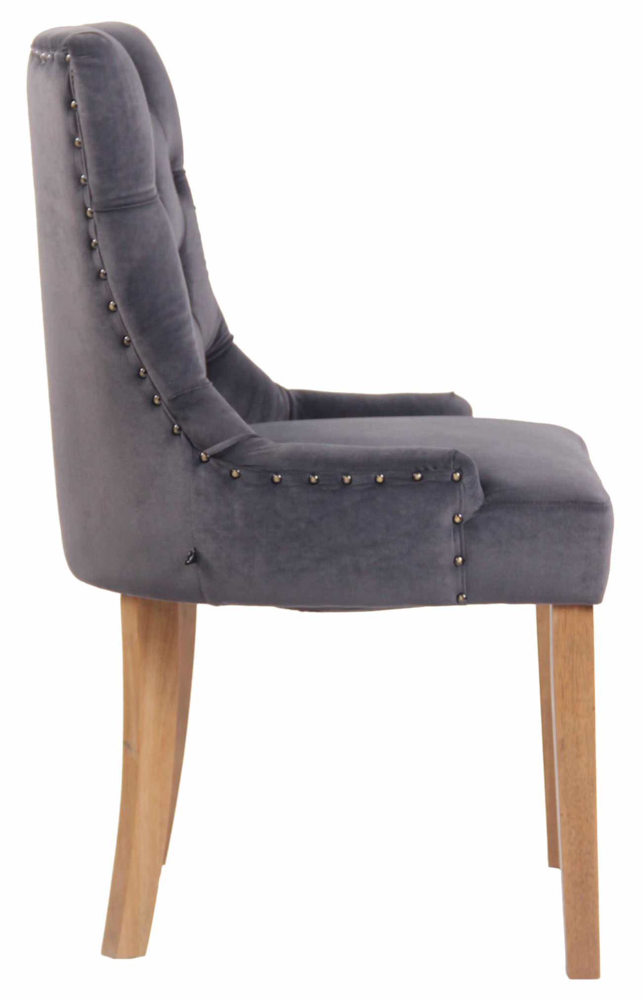 Chaise de salle à manger Aberdeen en Velours avec Piètement en bois d'hévéa