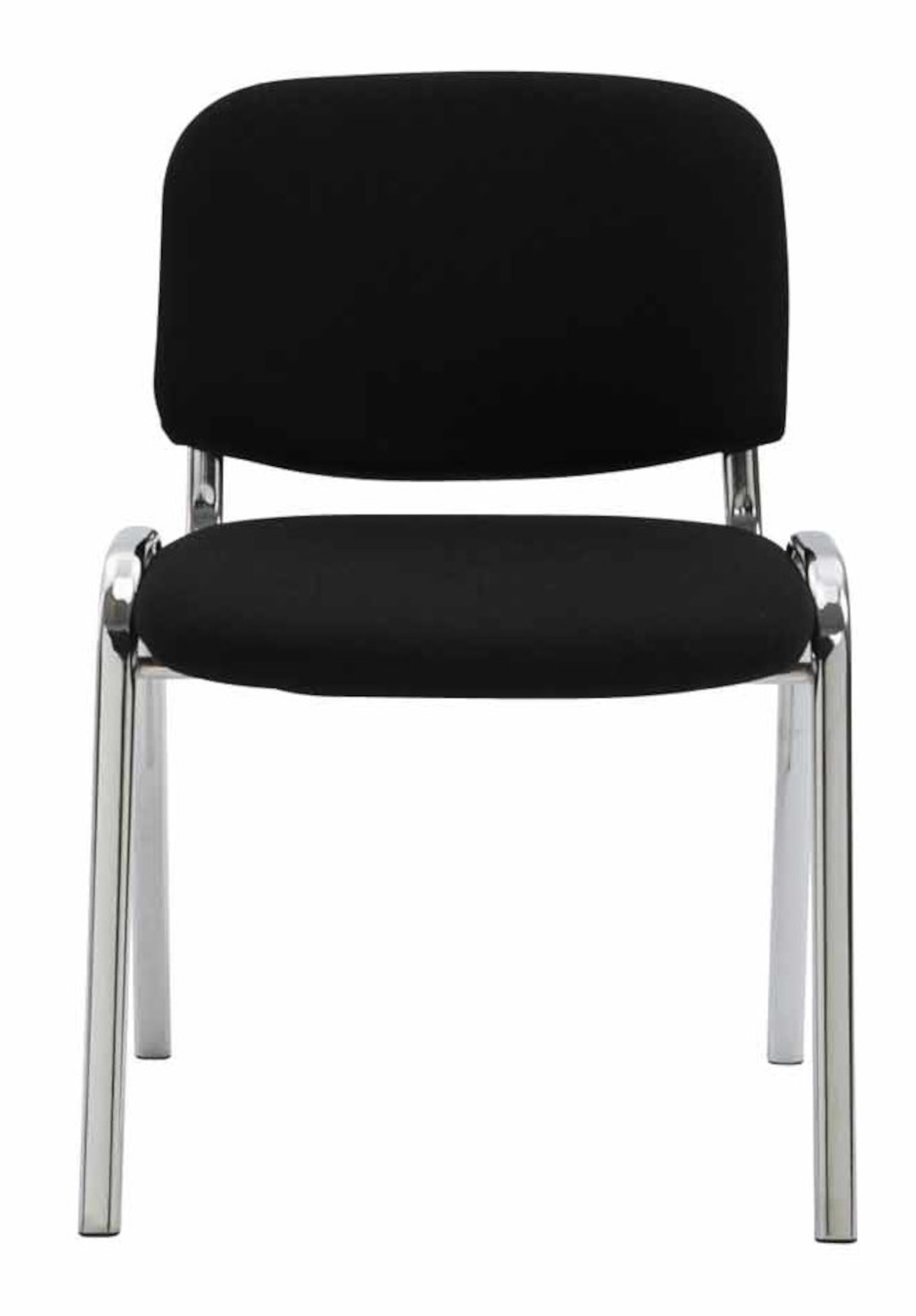 Lot de 4 Chaises de visiteur Ken en tissu avec Pieds en métal aspect chromé