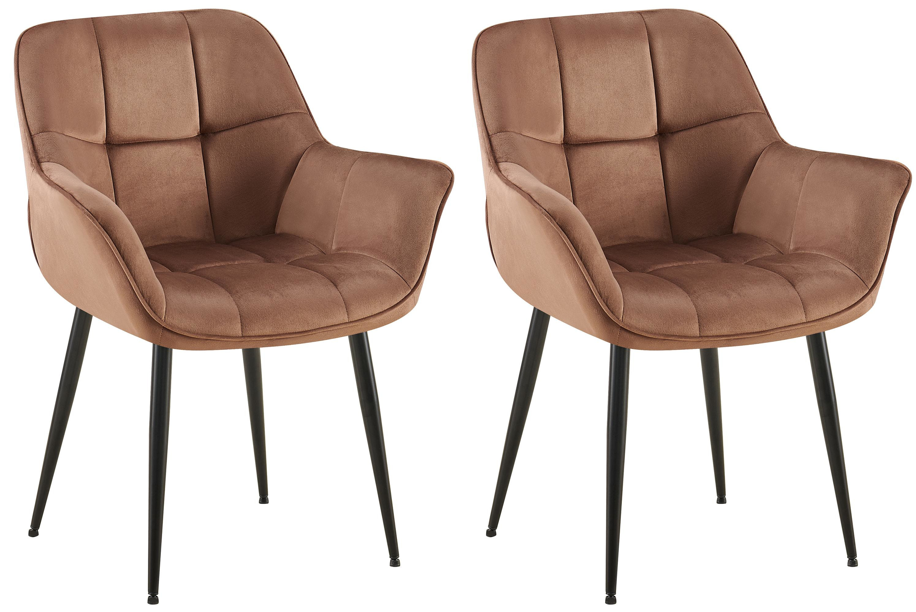 Lot de 2 chaises de salle à manger Roseville velours