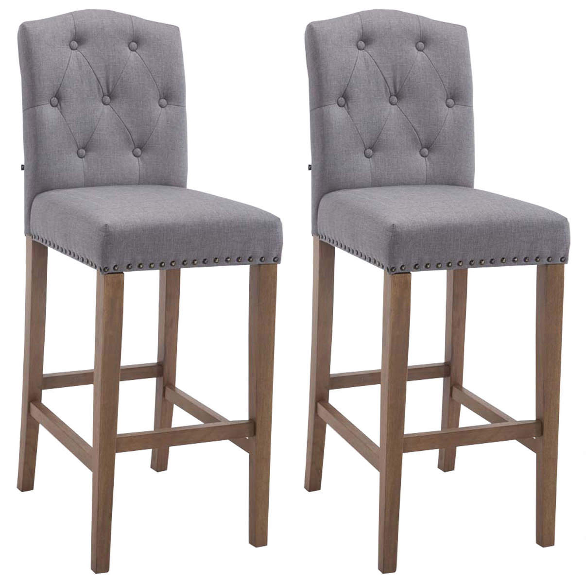 Lot de 2 Tabourets de Bar Louise Tissu