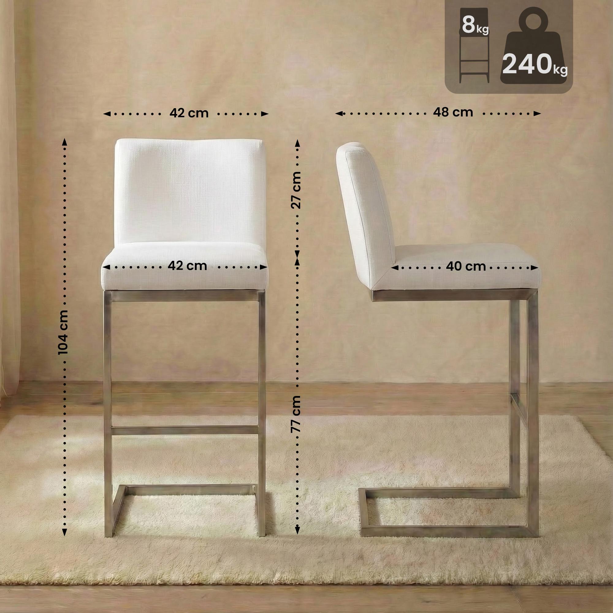 Tabouret de bar Paros revêtement en tissu