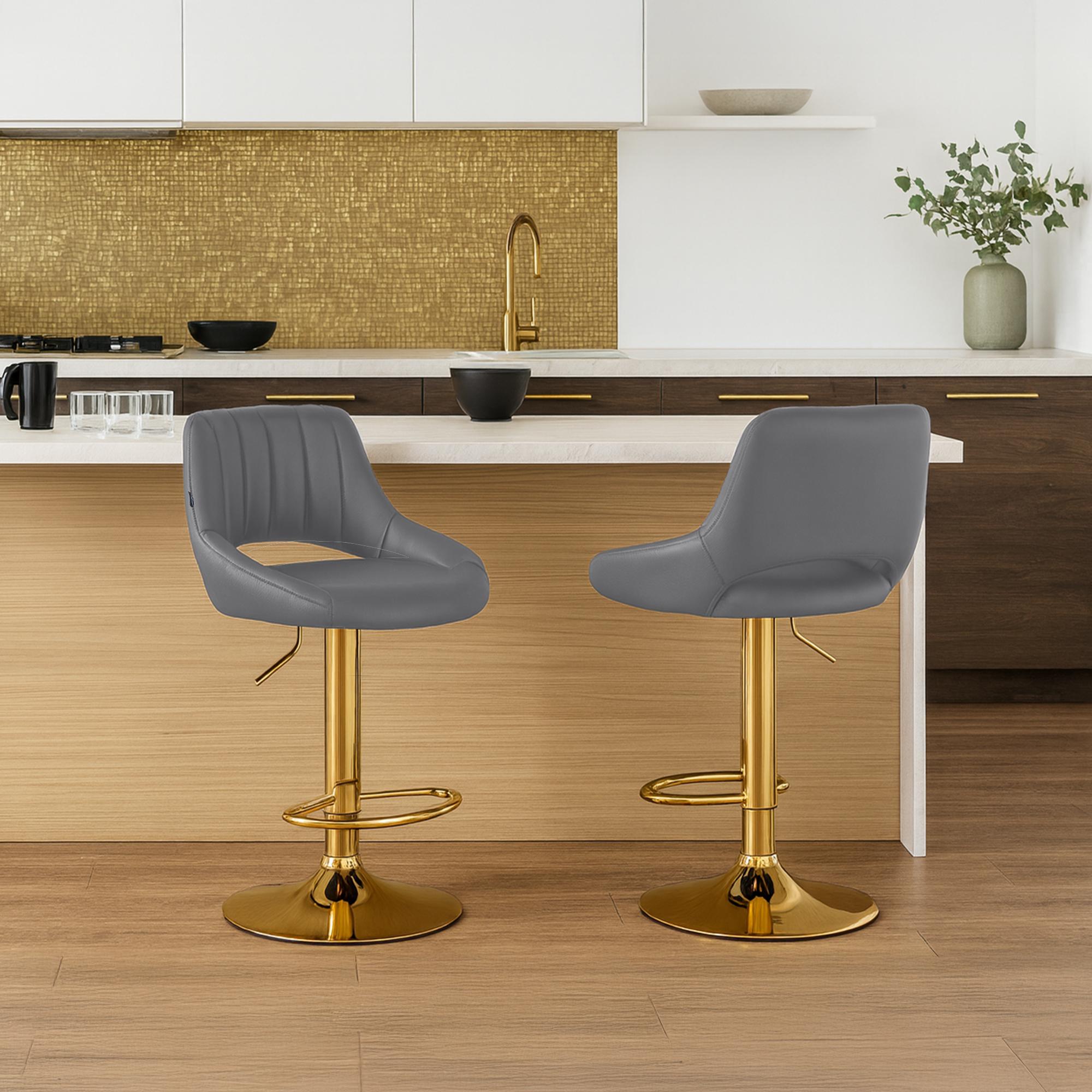 Lot de 2 tabourets de bar Milet en similicuir