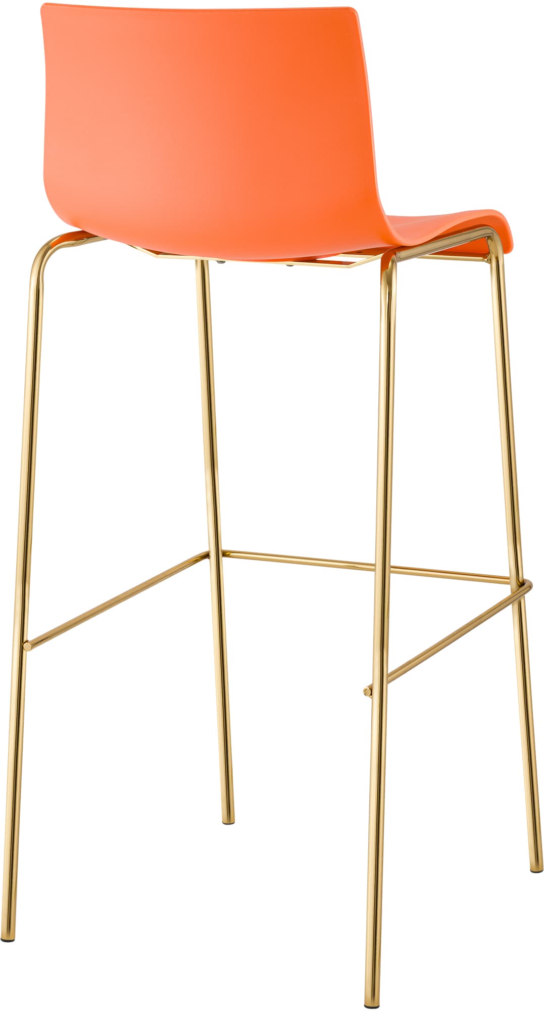 Tabouret de bar Hover plastique piètement 4 pieds or