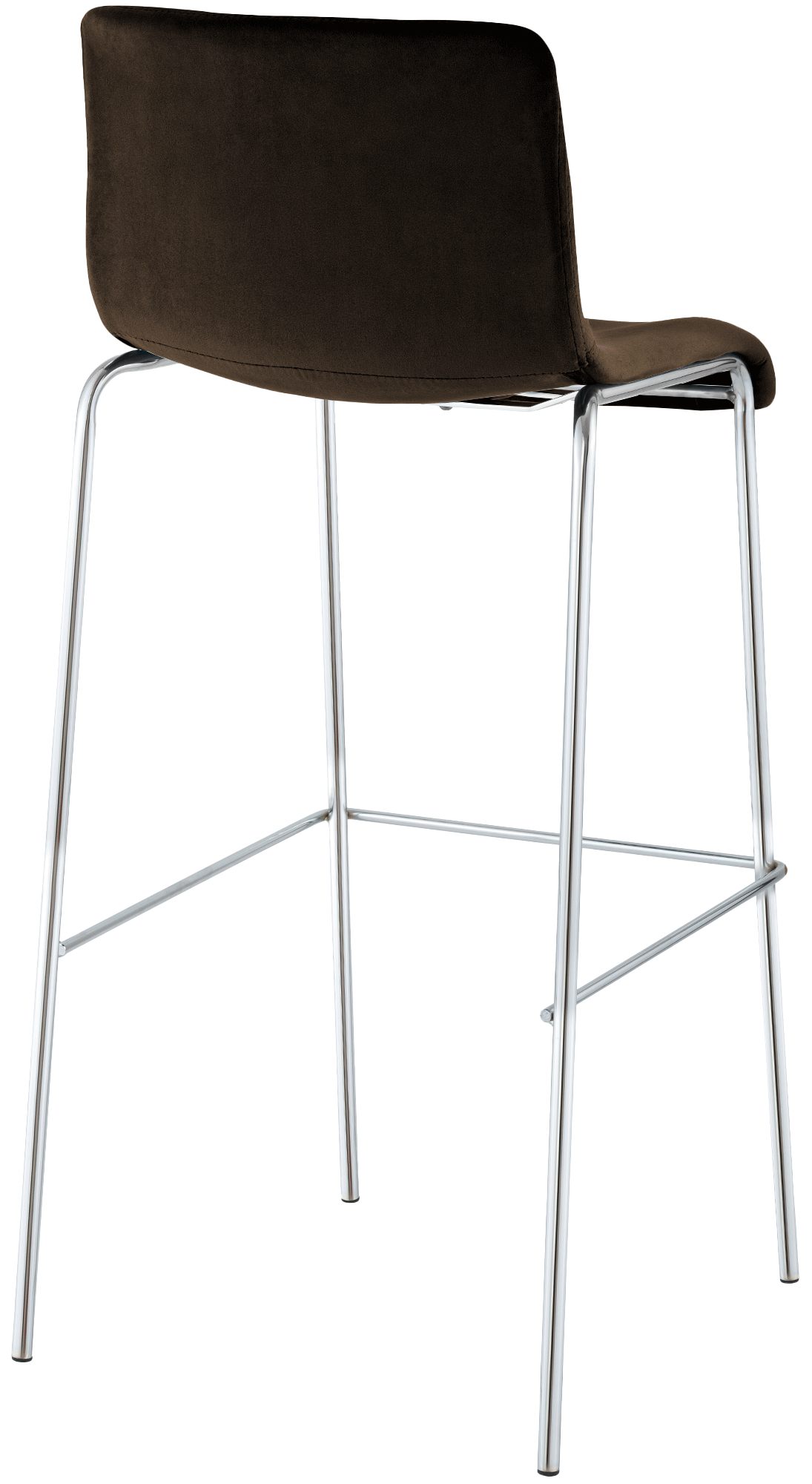 Tabouret de bar Hover velours structure à quatre pieds chromée