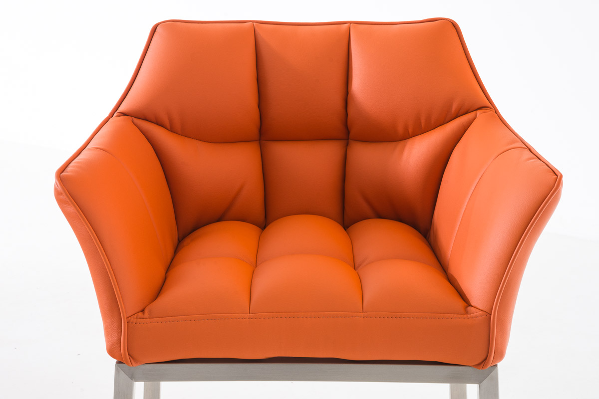Ensemble de 2 tabourets de bar Damaso en similicuir avec piétement en métal