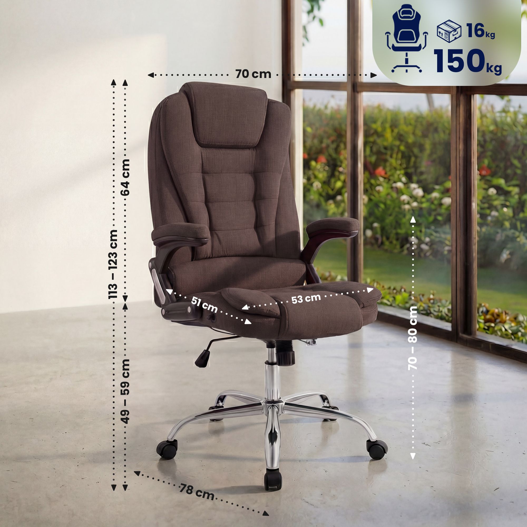 Chaise de bureau Thor Tissu