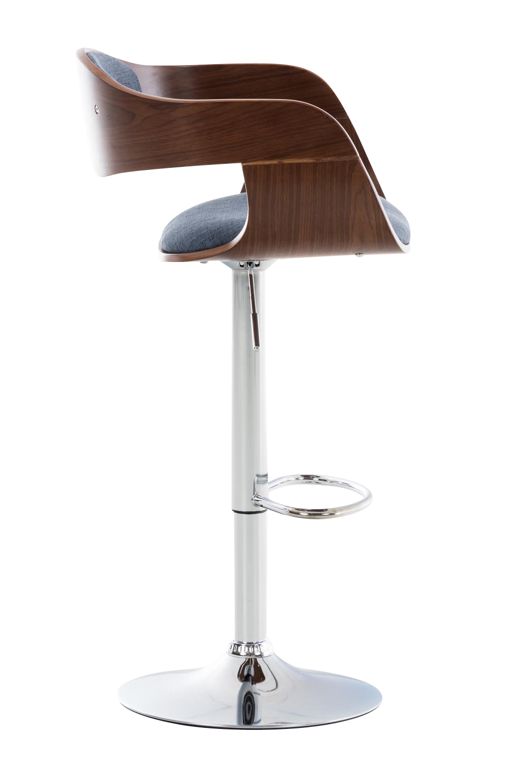 Lot de 2 tabourets de bar Kingston en tissu avec piètement en métal aspect chromé