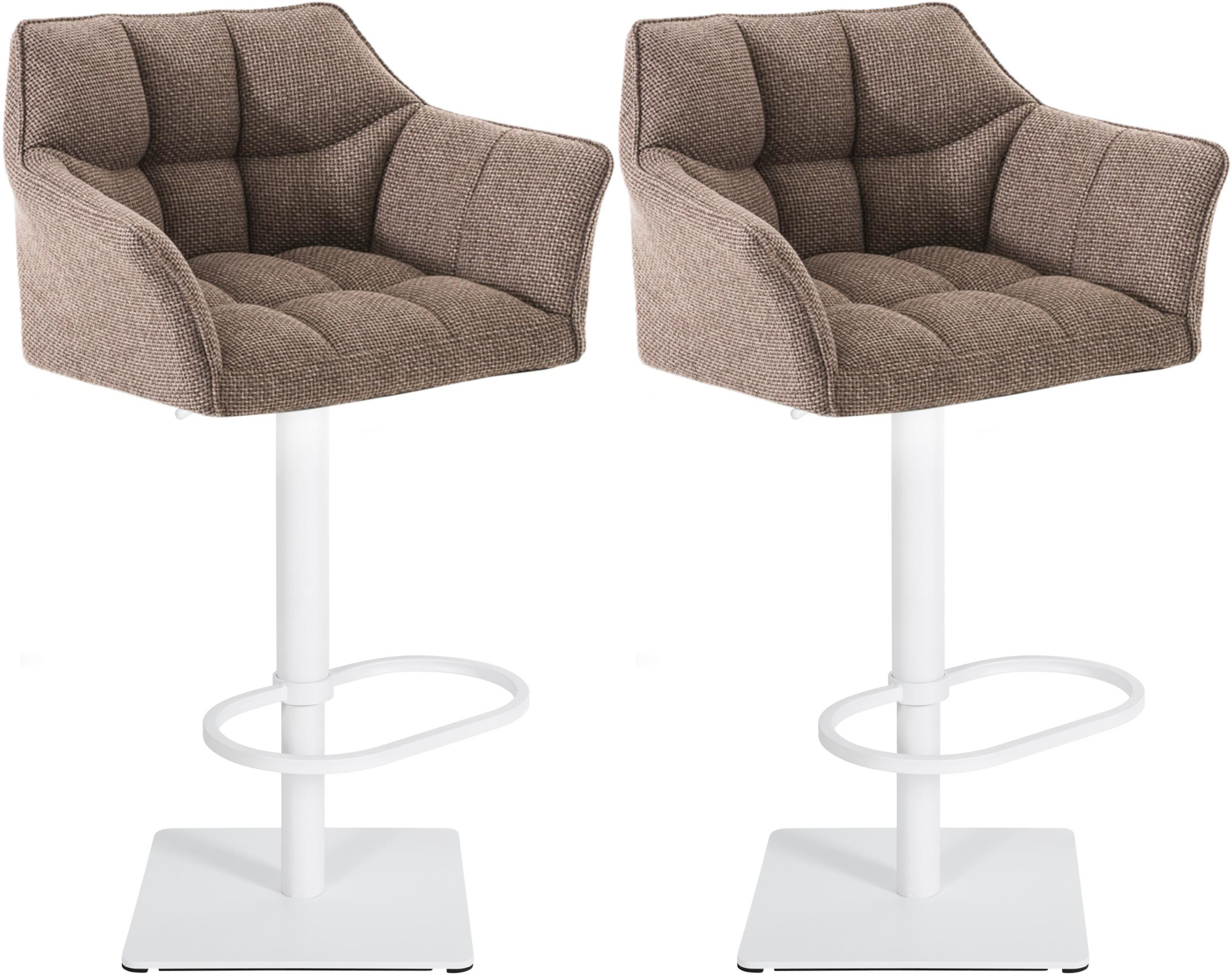 Lot de 2 tabourets de bar Damaso avec revetement en tissu