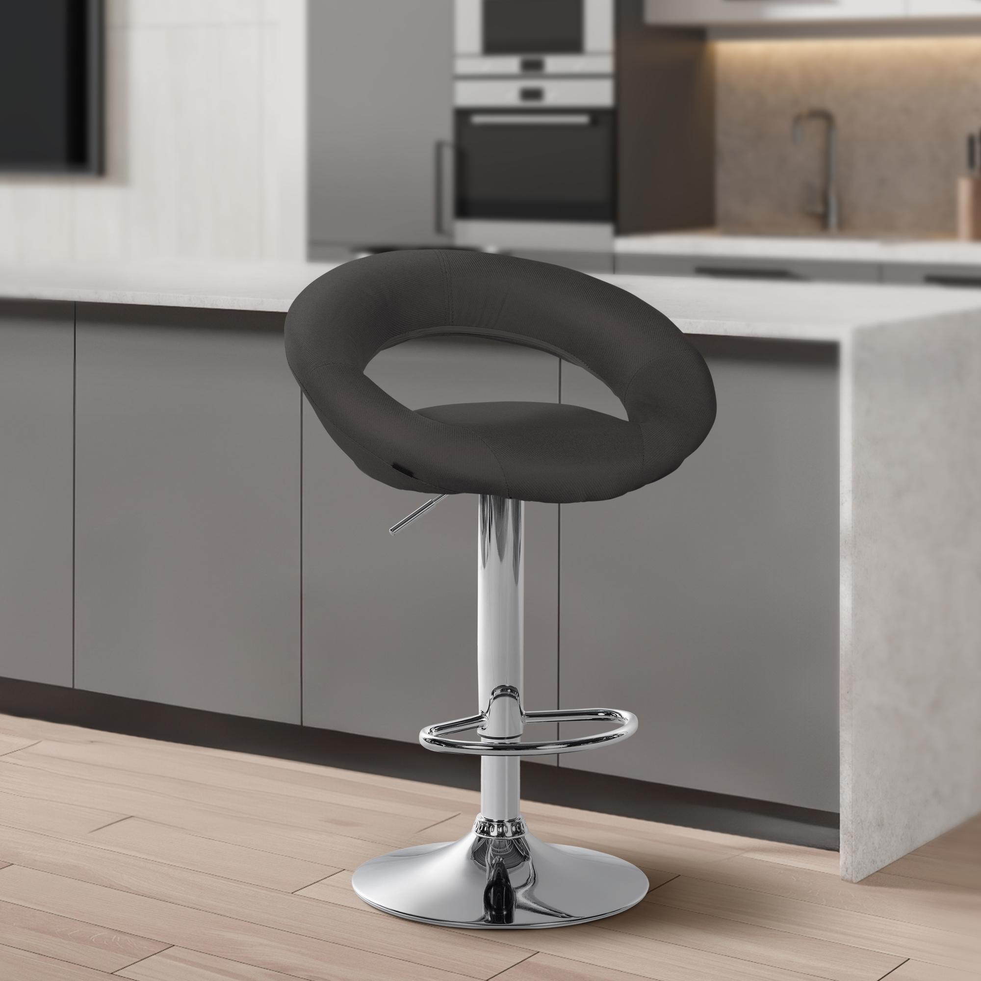 Lot de 2 tabourets de bar Olinda tissu