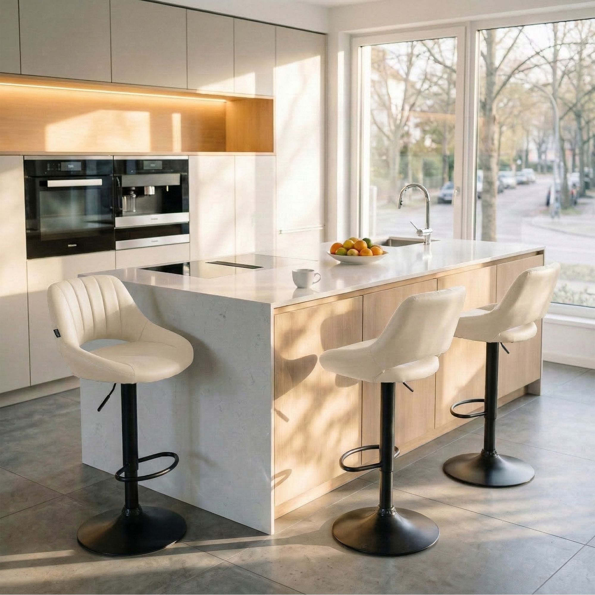 Lot de 2 tabourets de bar Milet en similicuir