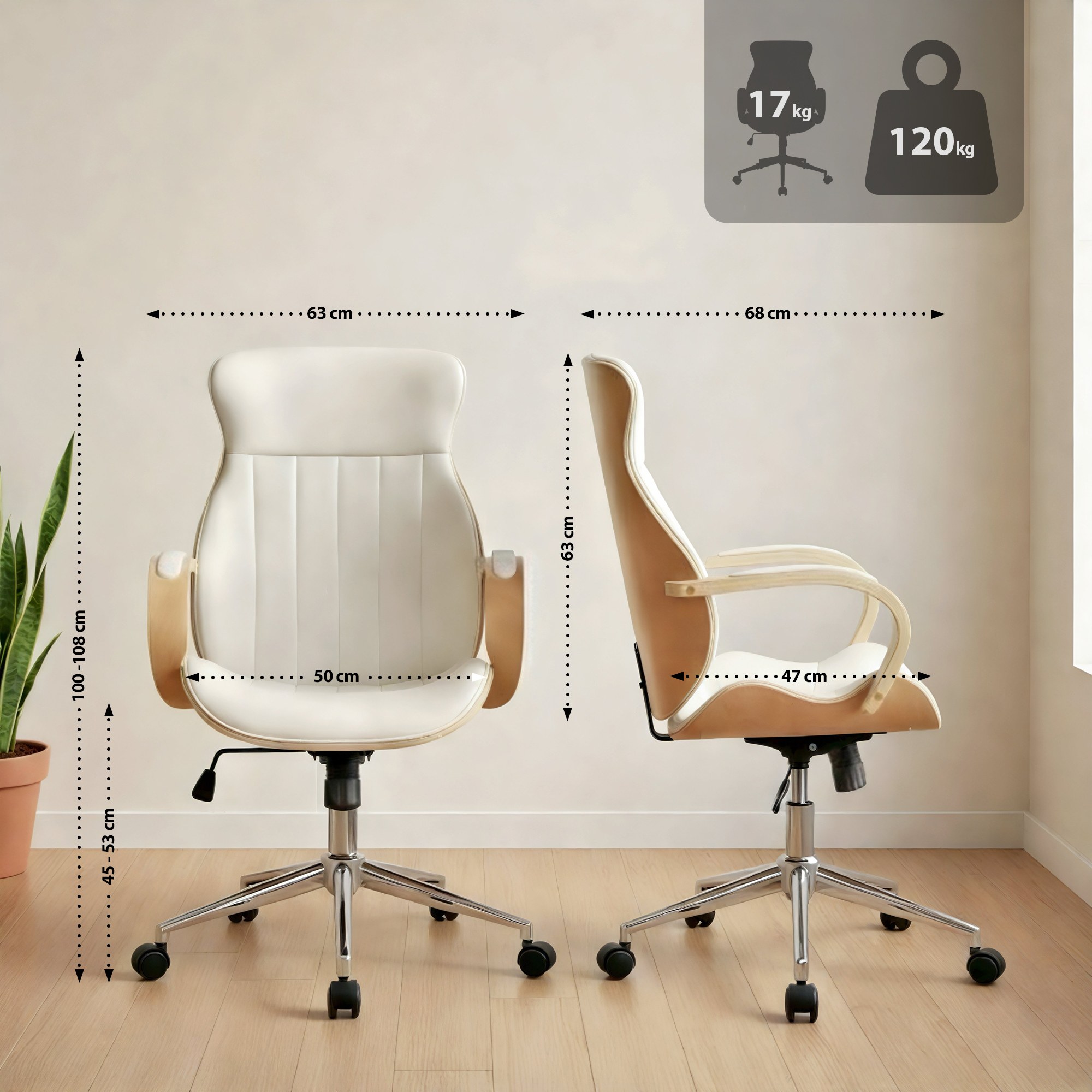Fauteuil de bureau Melilla en similicuir