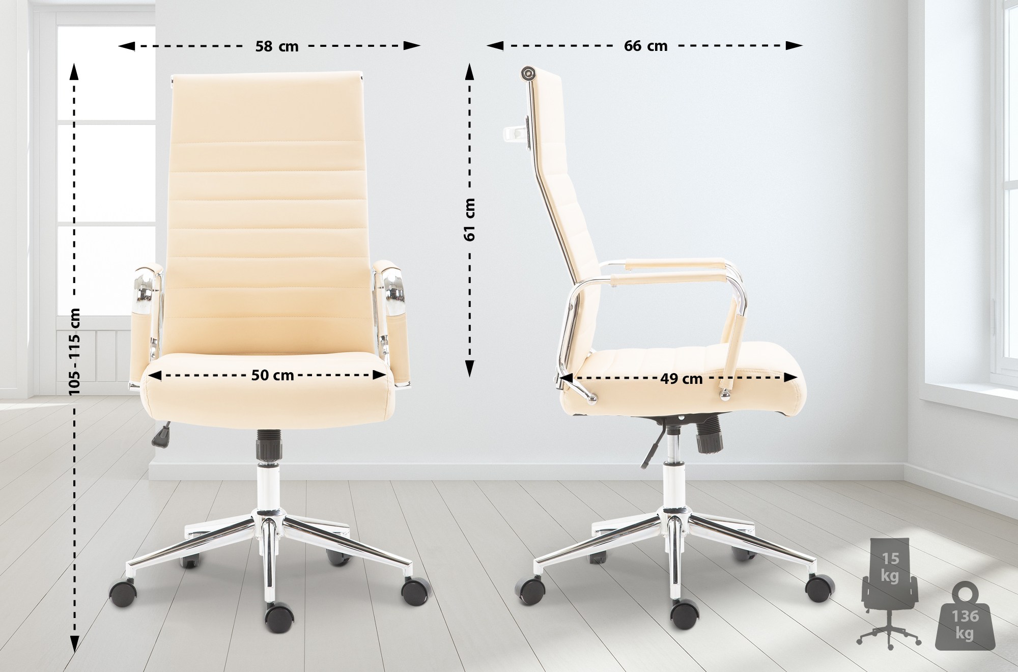 Fauteuil de bureau Kolumbus similicuir