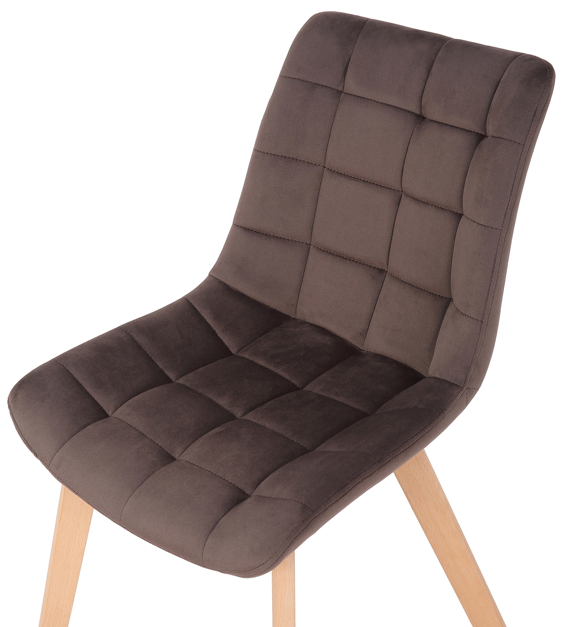 Chaise de salle à manger Passaic en velours avec pieds en Bois de hêtre