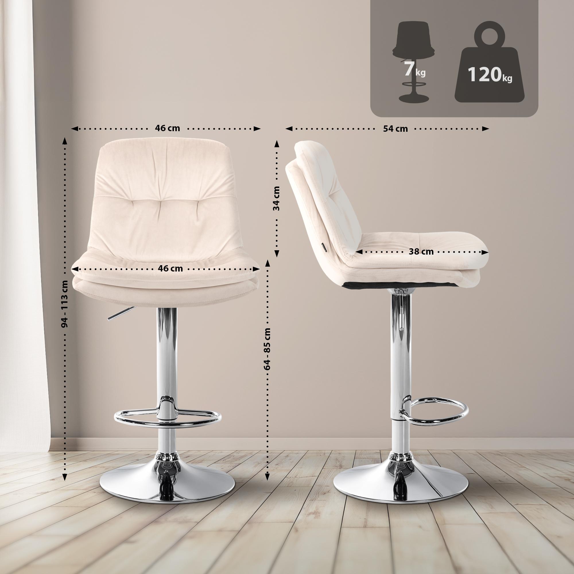 Tabouret de bar Laurel velours