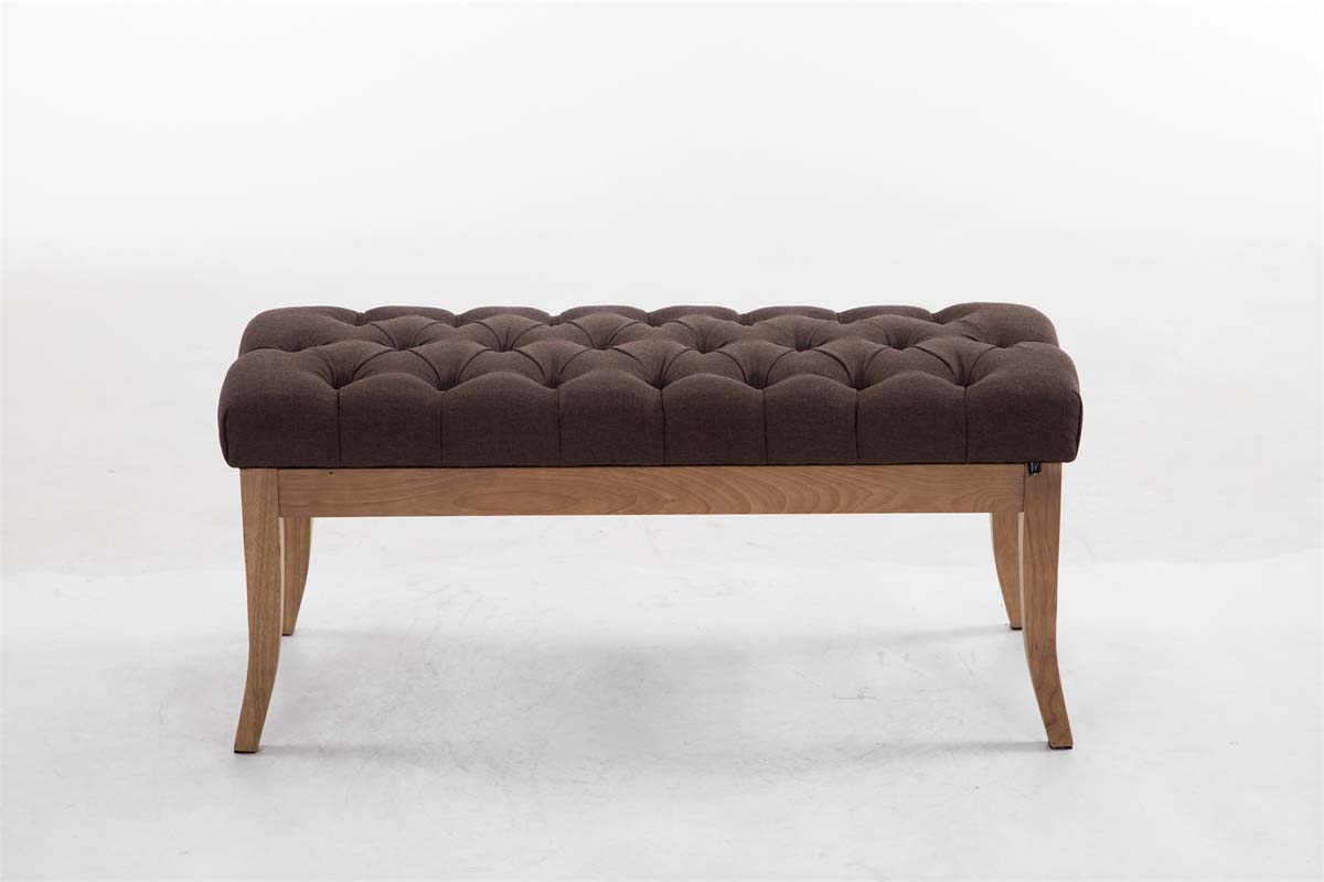 Banc Ramses tissu pieds antique clair
