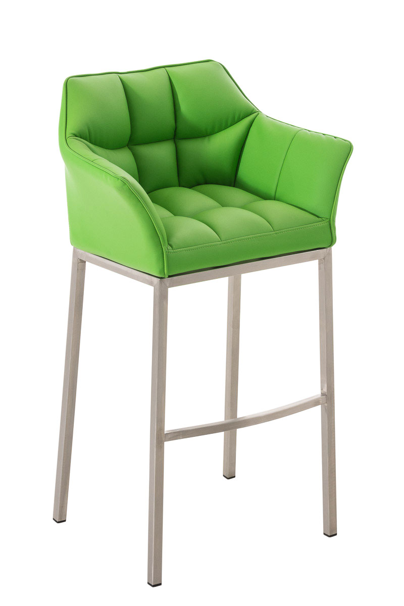 Tabouret de bar Damaso en similicuir avec piétement quatre pieds