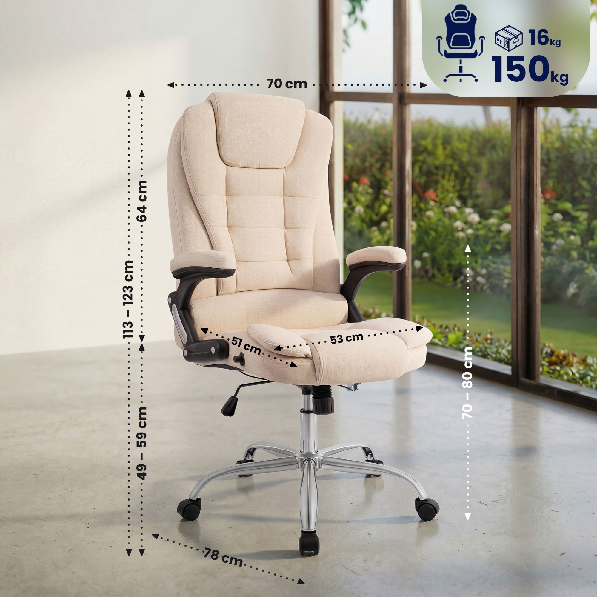 Chaise de bureau Thor Tissu