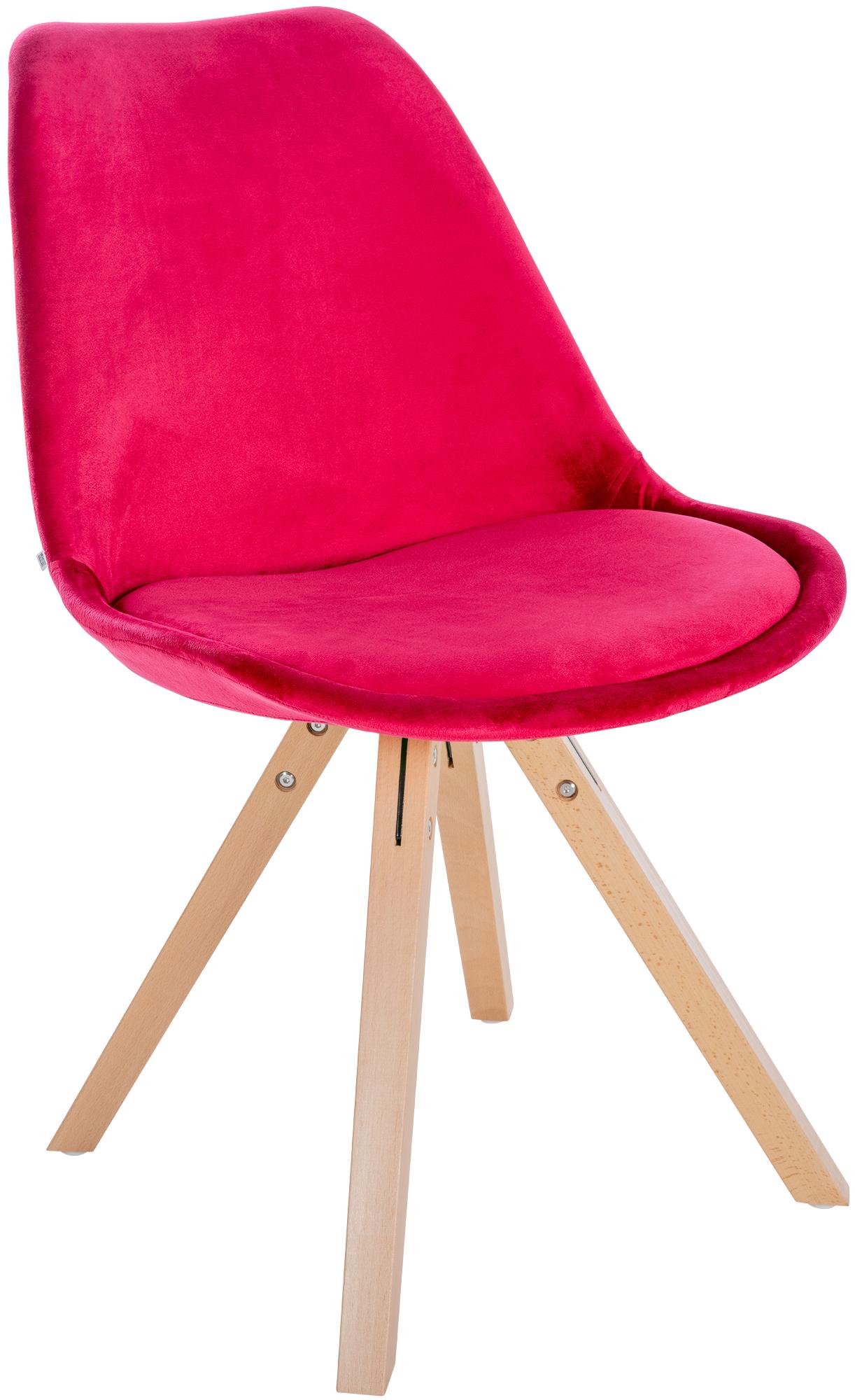 Lot de 4 chaises de salle à manger Sofia en velours Pieds en bois