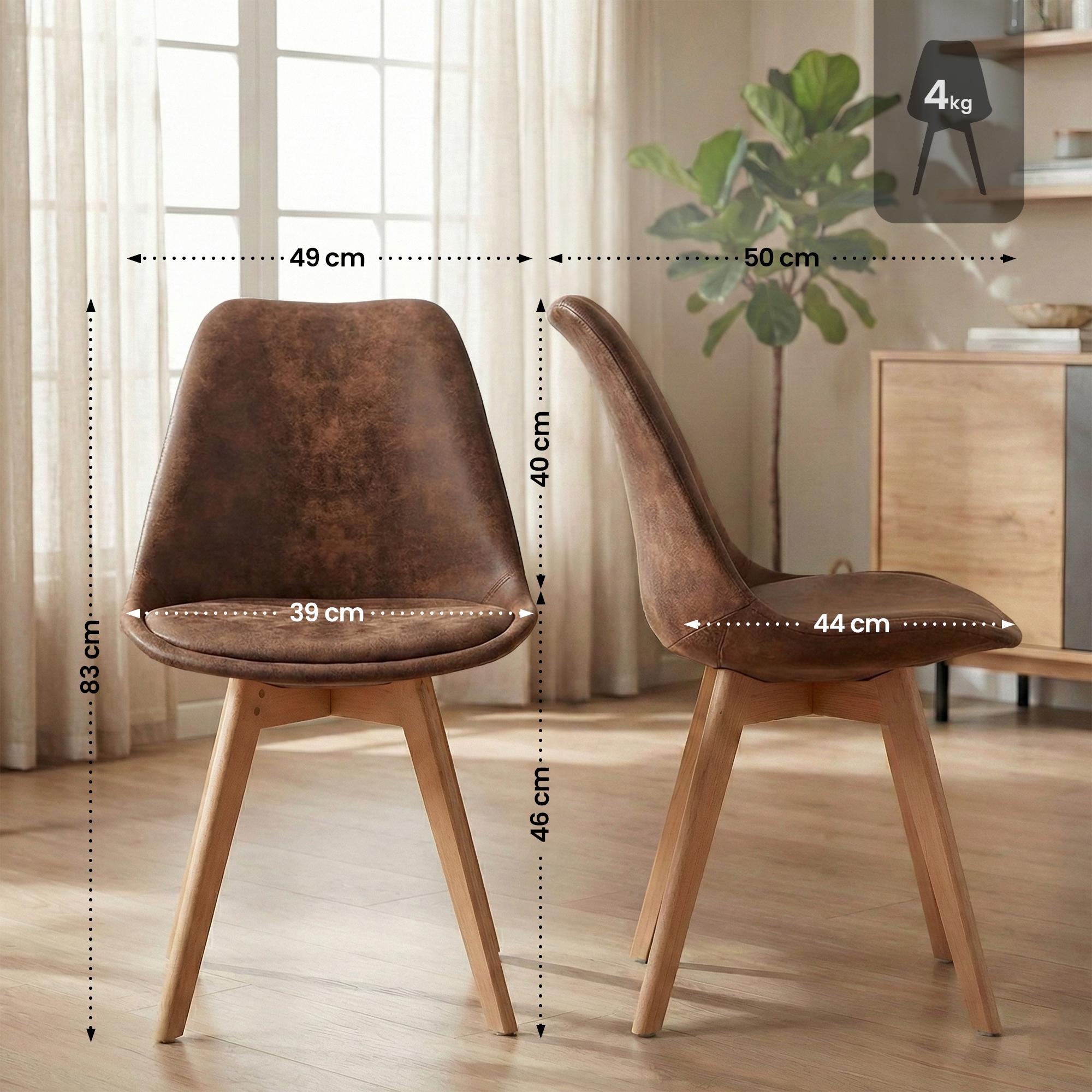 Lot de 4 chaises de salle a manger Linares
