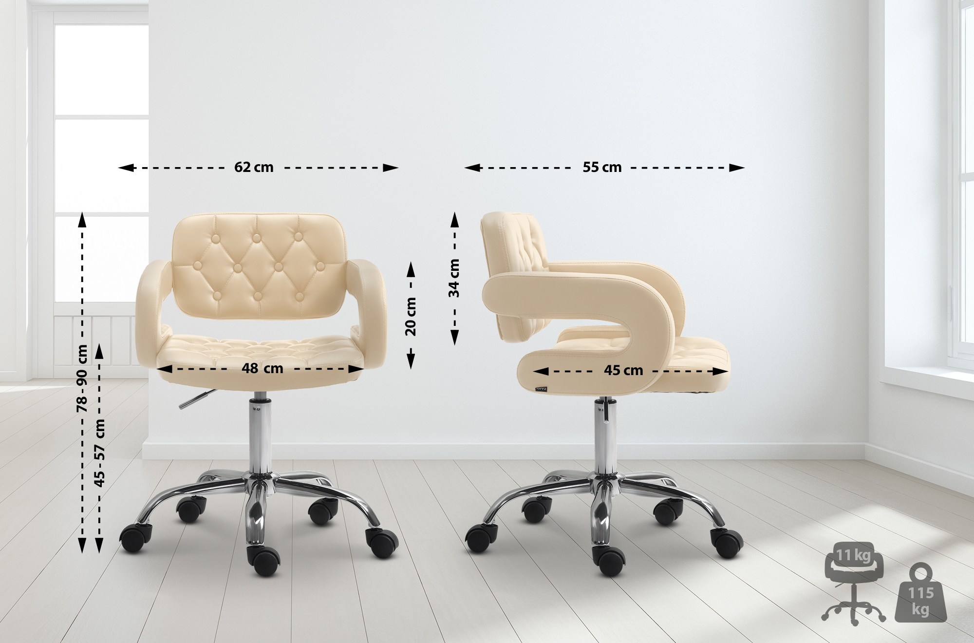 Chaise de travail Dublin en Similicuir