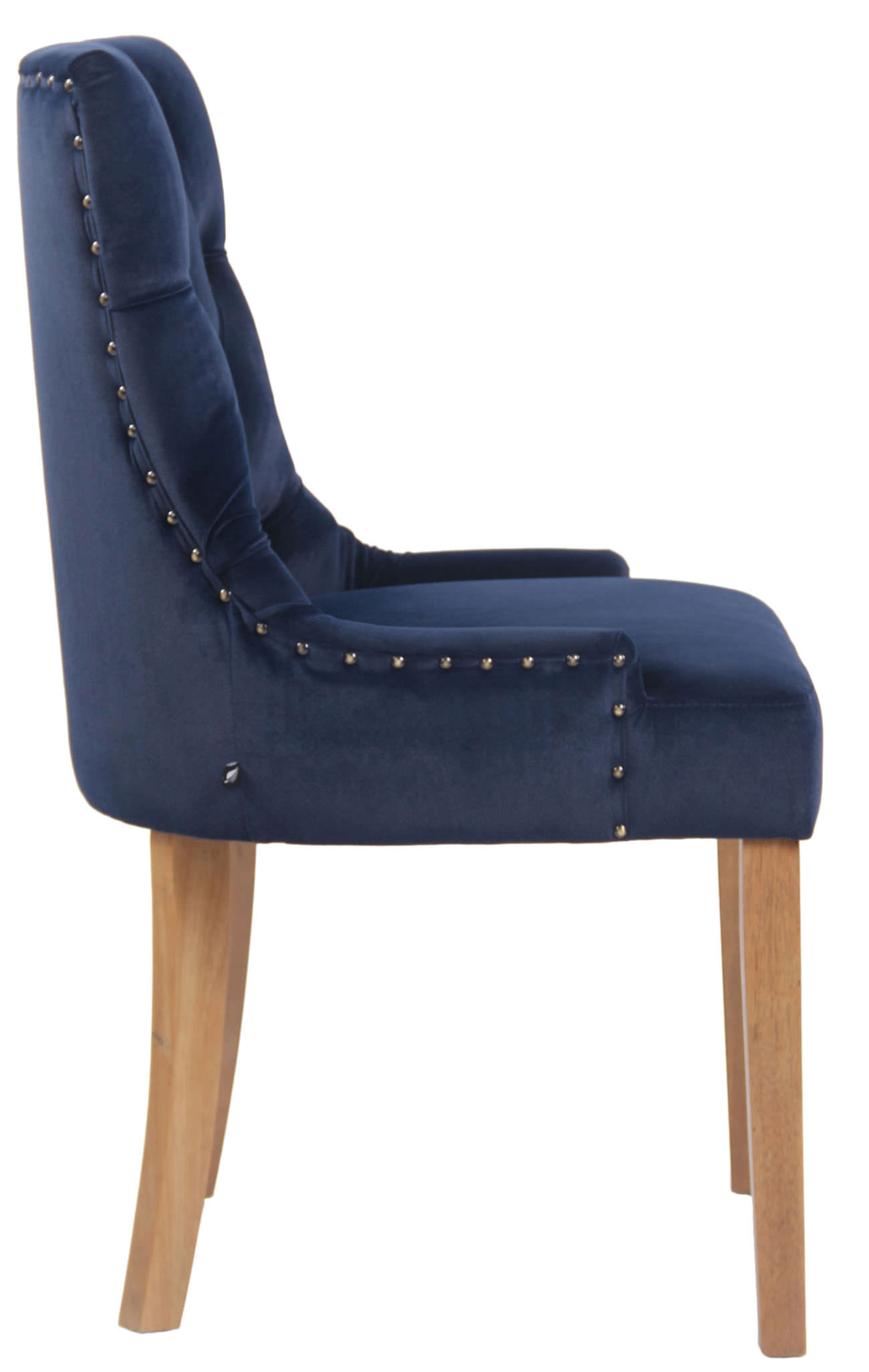 Chaise de salle à manger Aberdeen en Velours avec Piètement en bois d'hévéa