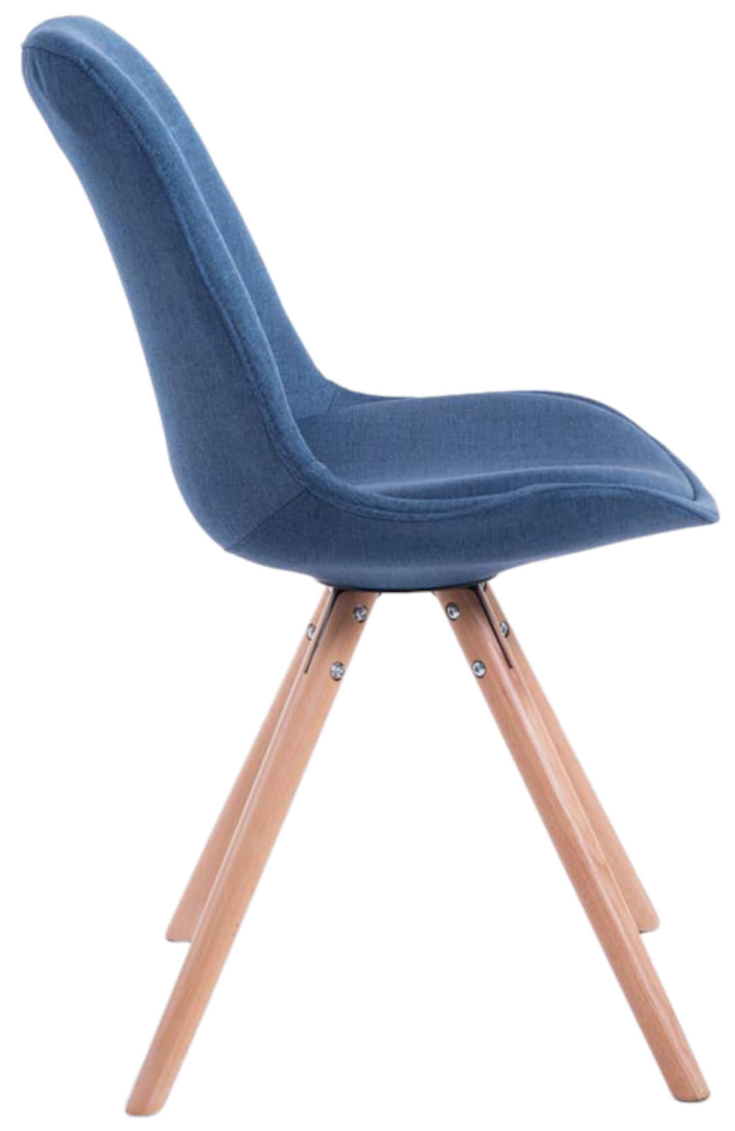 Lot de 4 Chaises de salle à manger Toulouse Tissu Pieds ronds bois