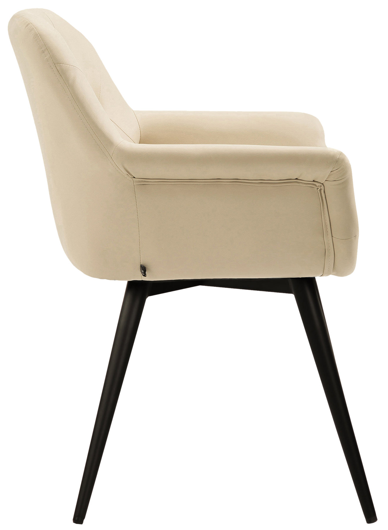 Chaise de salle à manger Langford avec accoudoirs et pieds en métal