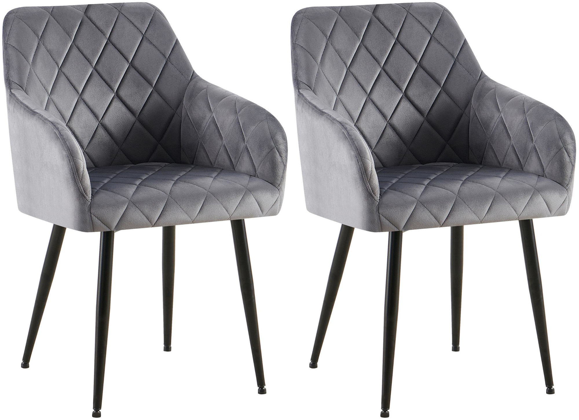 Lot de 2 chaises de salle à manger Monett velours