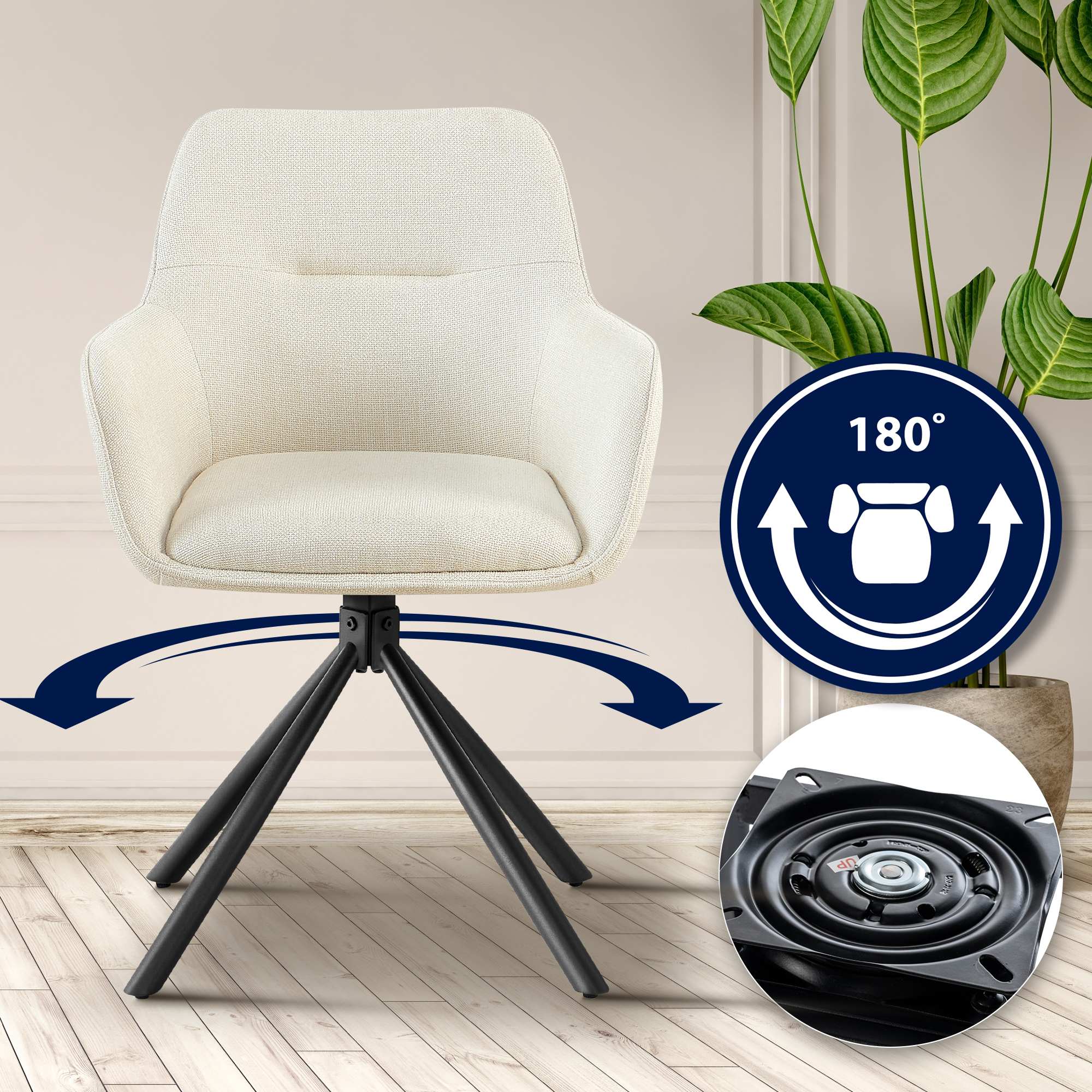 Lot de 2 chaises Tipton tissu