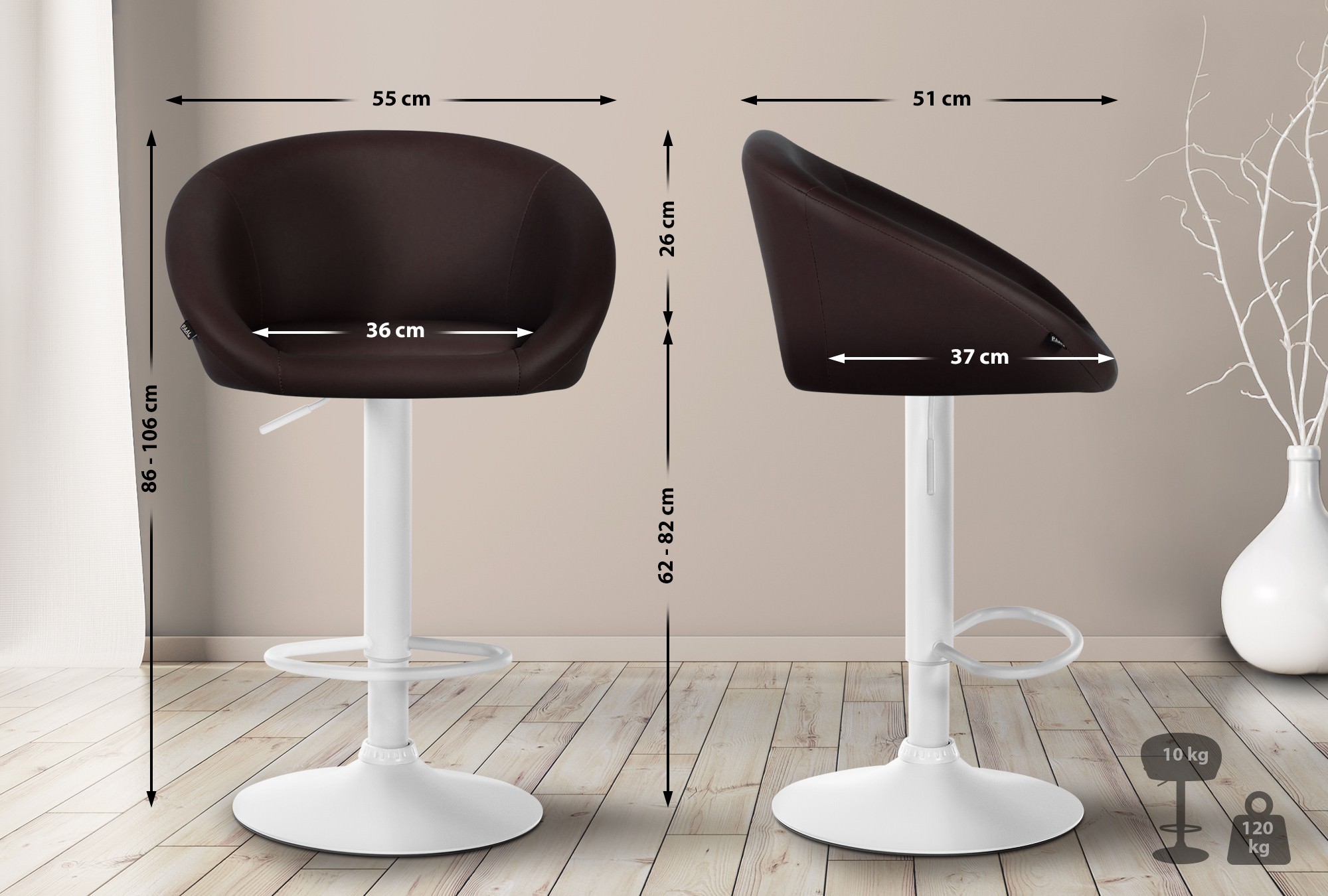 Tabouret de bar Davie similicuir