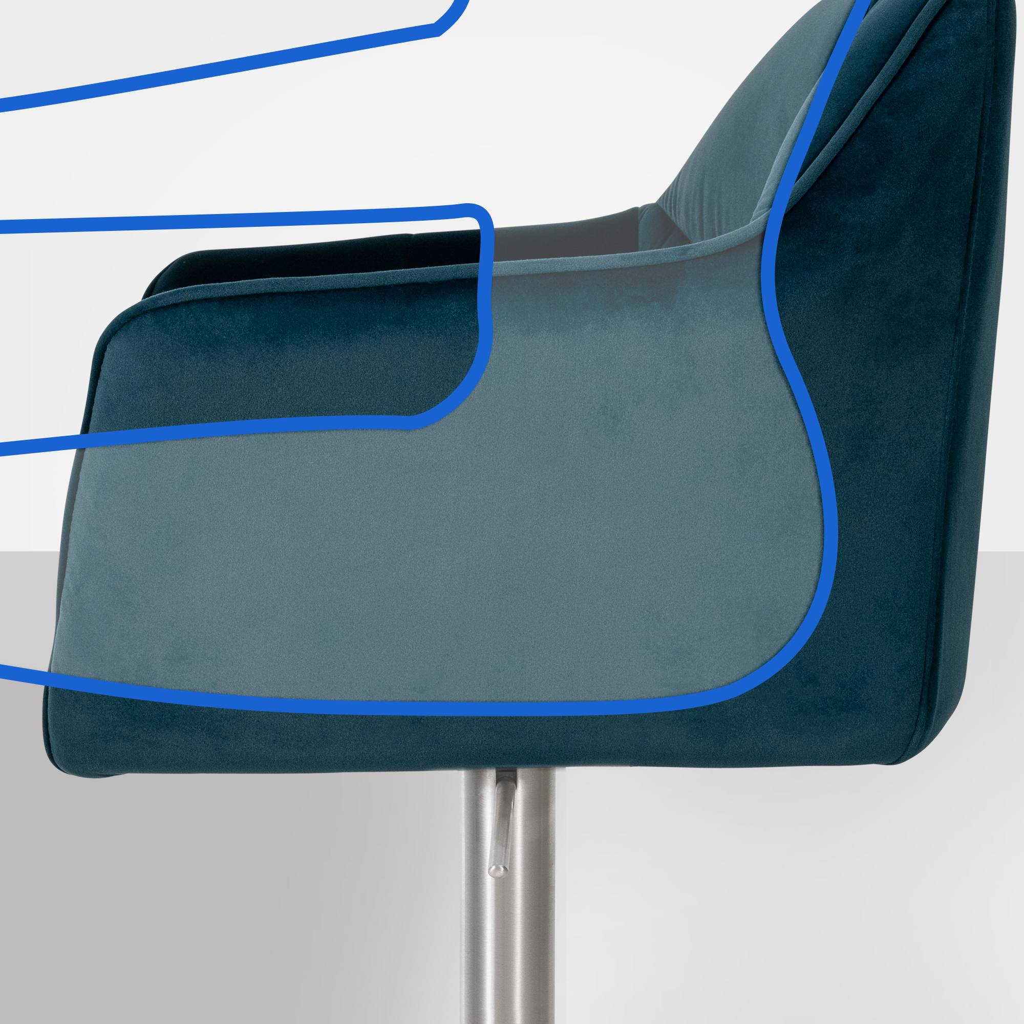Tabouret de bar Damaso avec revetement en velours